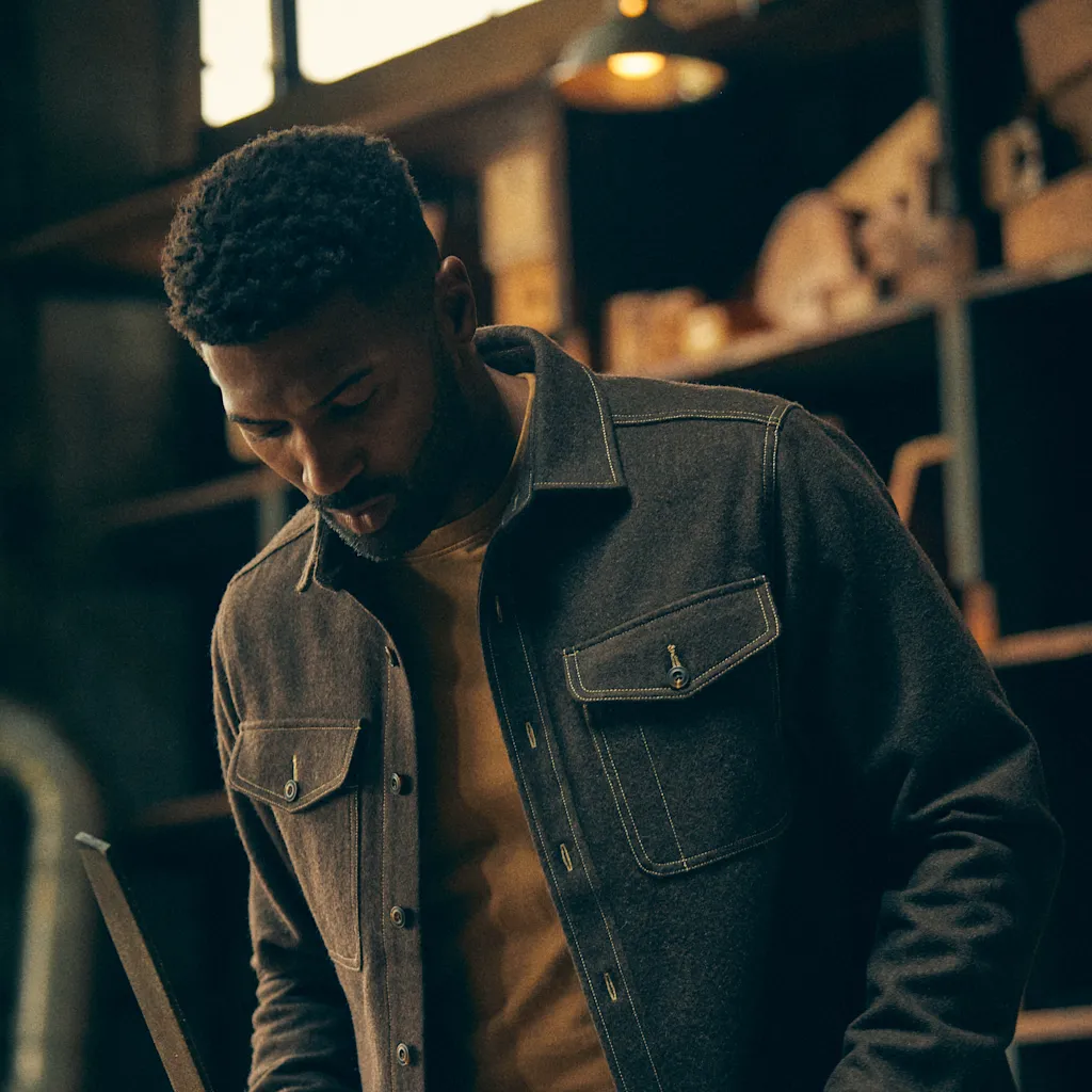 Melton Overshirt sold by Line of Trade product image thumbnail 2