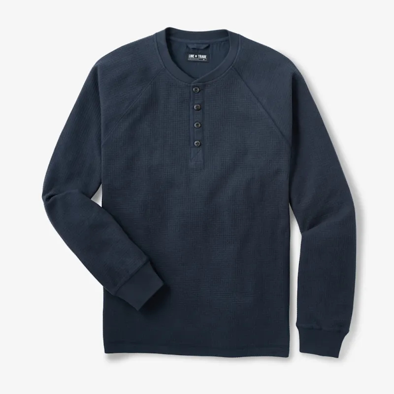 Waffle Thermal Henley made by Line of Trade