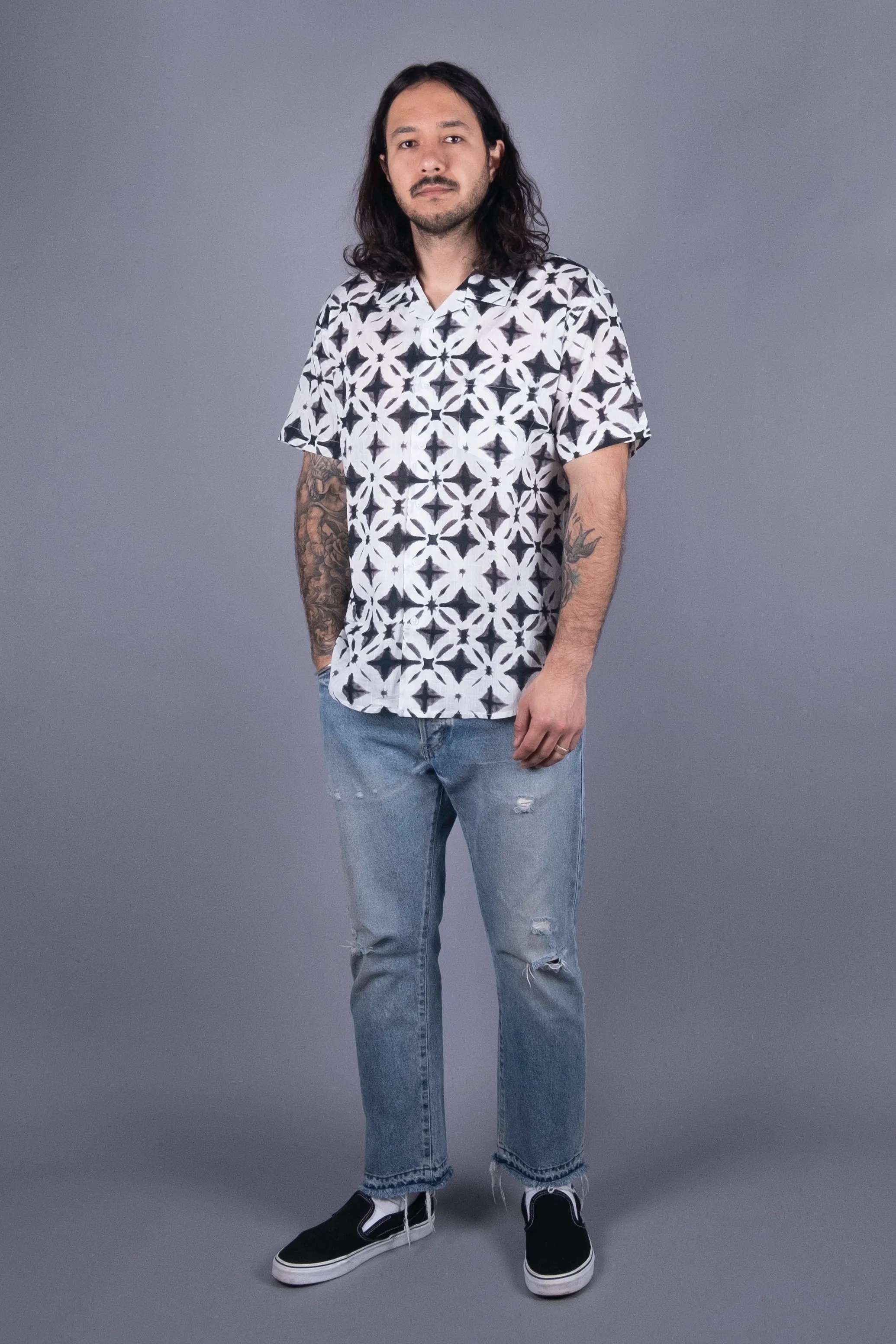 Corridor Organic Tie Dye Geo Print Shirt sold by Norden Goods product image thumbnail 2