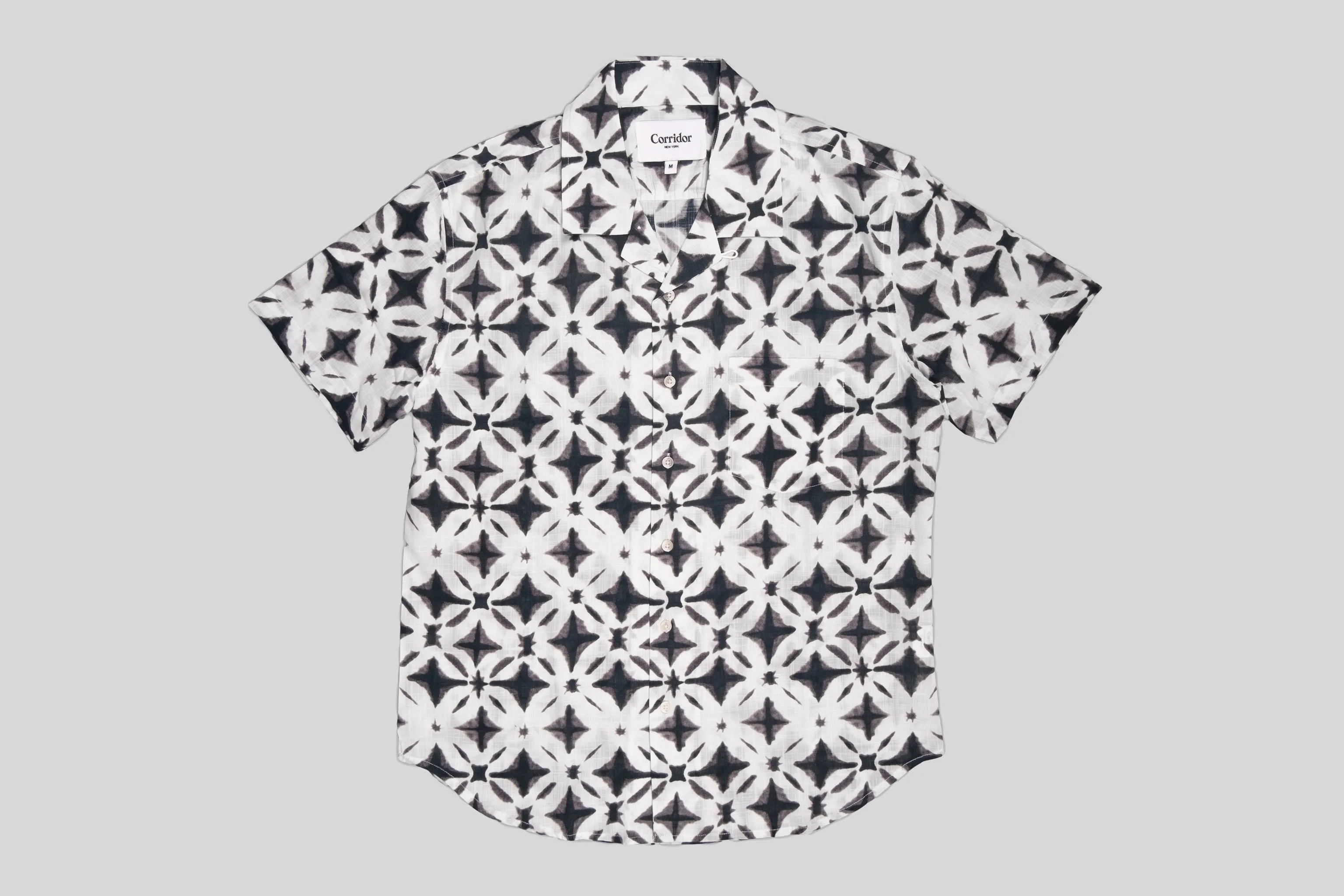 Corridor Organic Tie Dye Geo Print Shirt sold by Norden Goods