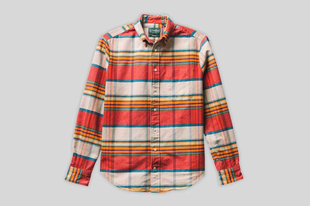 Gitman Vintage Sunrise Stripe Moleskin Flannel sold by Norden Goods