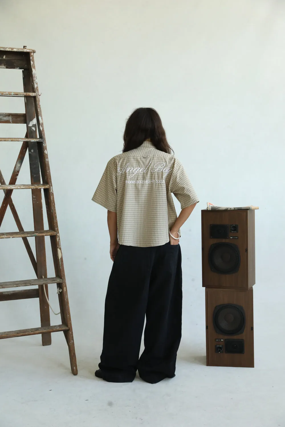 Angel Boy Beige Checkered Shirt sold by Angel Boy product image thumbnail 4