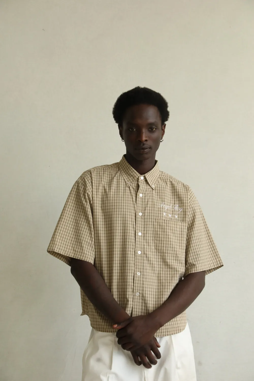 Angel Boy Beige Checkered Shirt sold by Angel Boy product image thumbnail 2