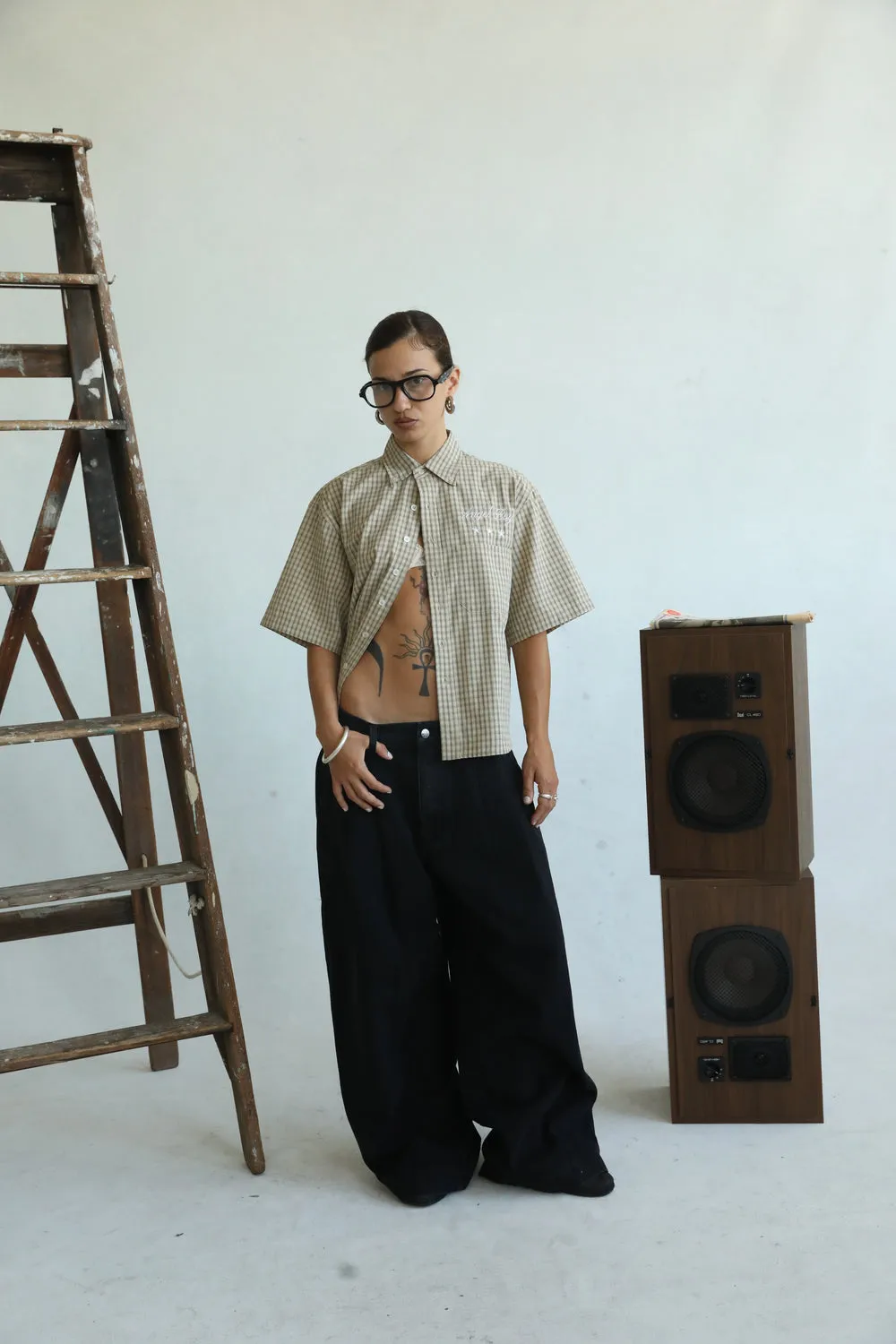 Angel Boy Beige Checkered Shirt sold by Angel Boy product image thumbnail 5