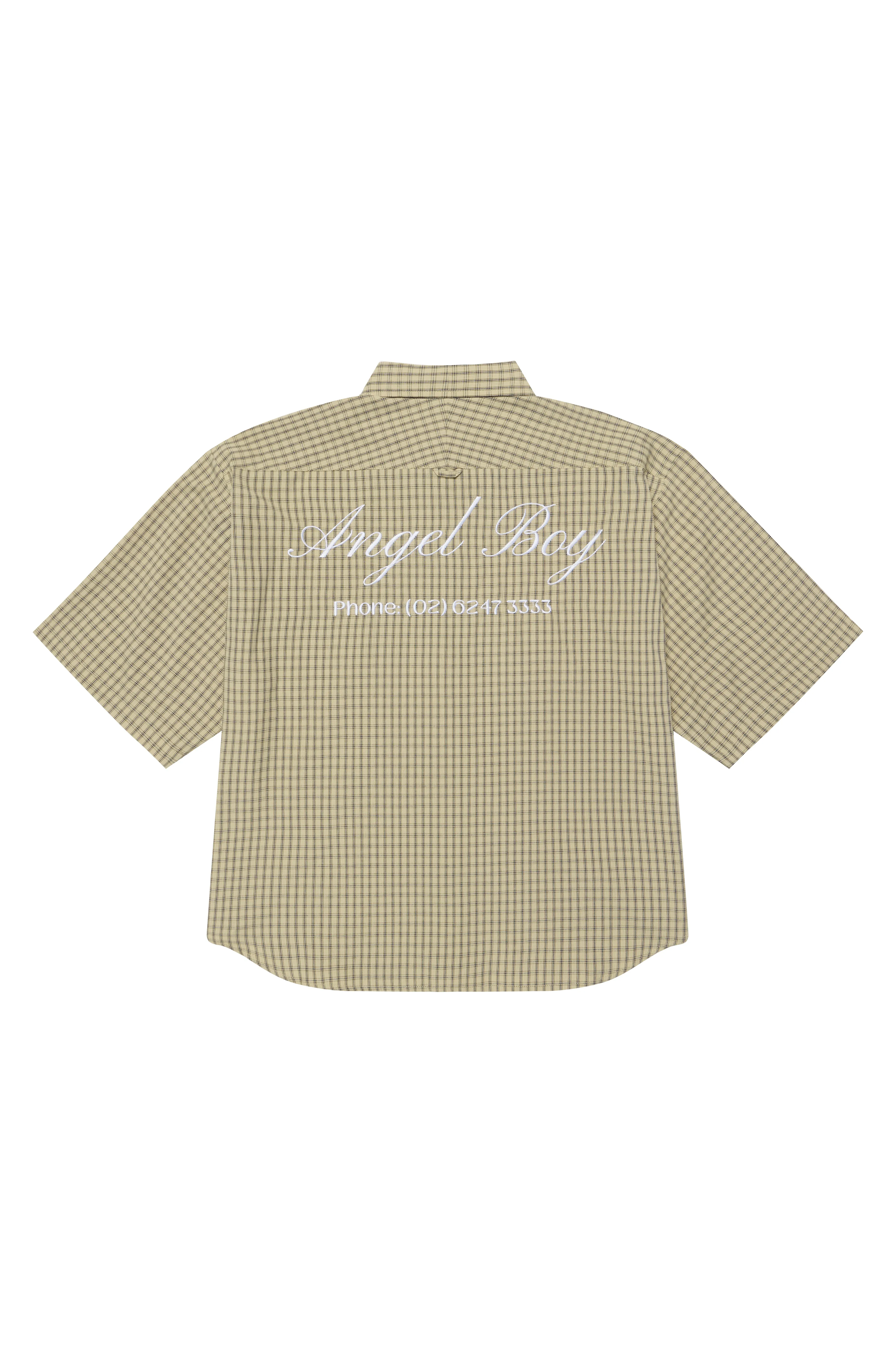 Angel Boy Beige Checkered Shirt sold by Angel Boy product image thumbnail 3