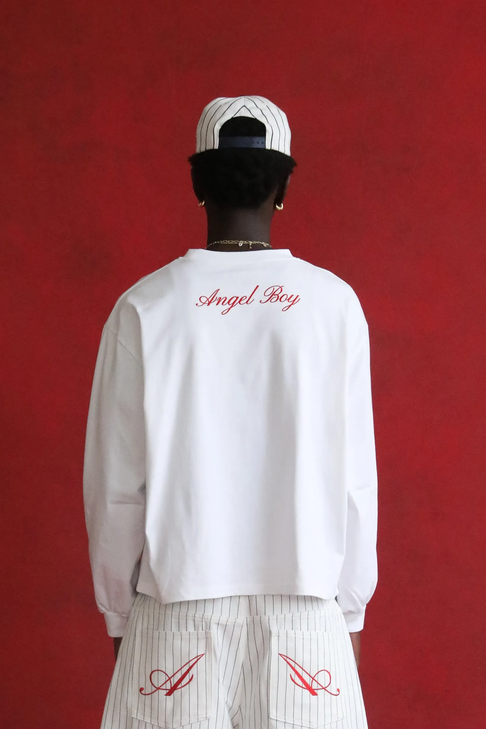 White Long Sleeve T-Shirt sold by Angel Boy product image thumbnail 5