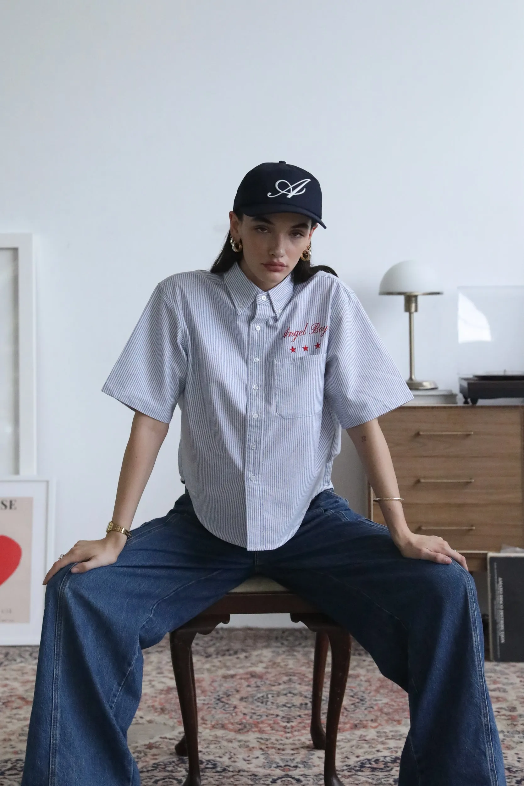Angel Boy Blue Pinstripe Shirt sold by Angel Boy product image thumbnail 2