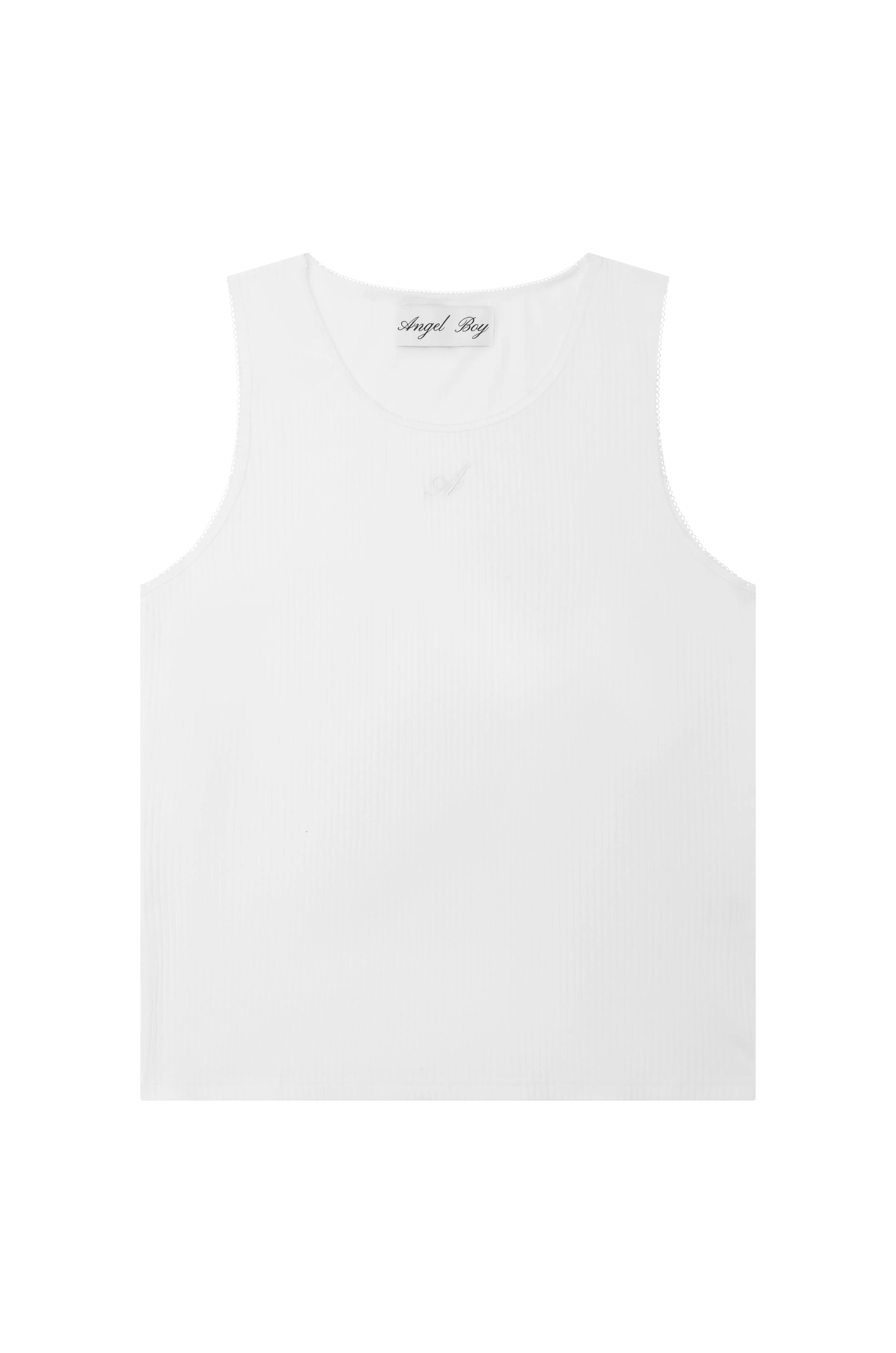 Signature White Singlet sold by Angel Boy