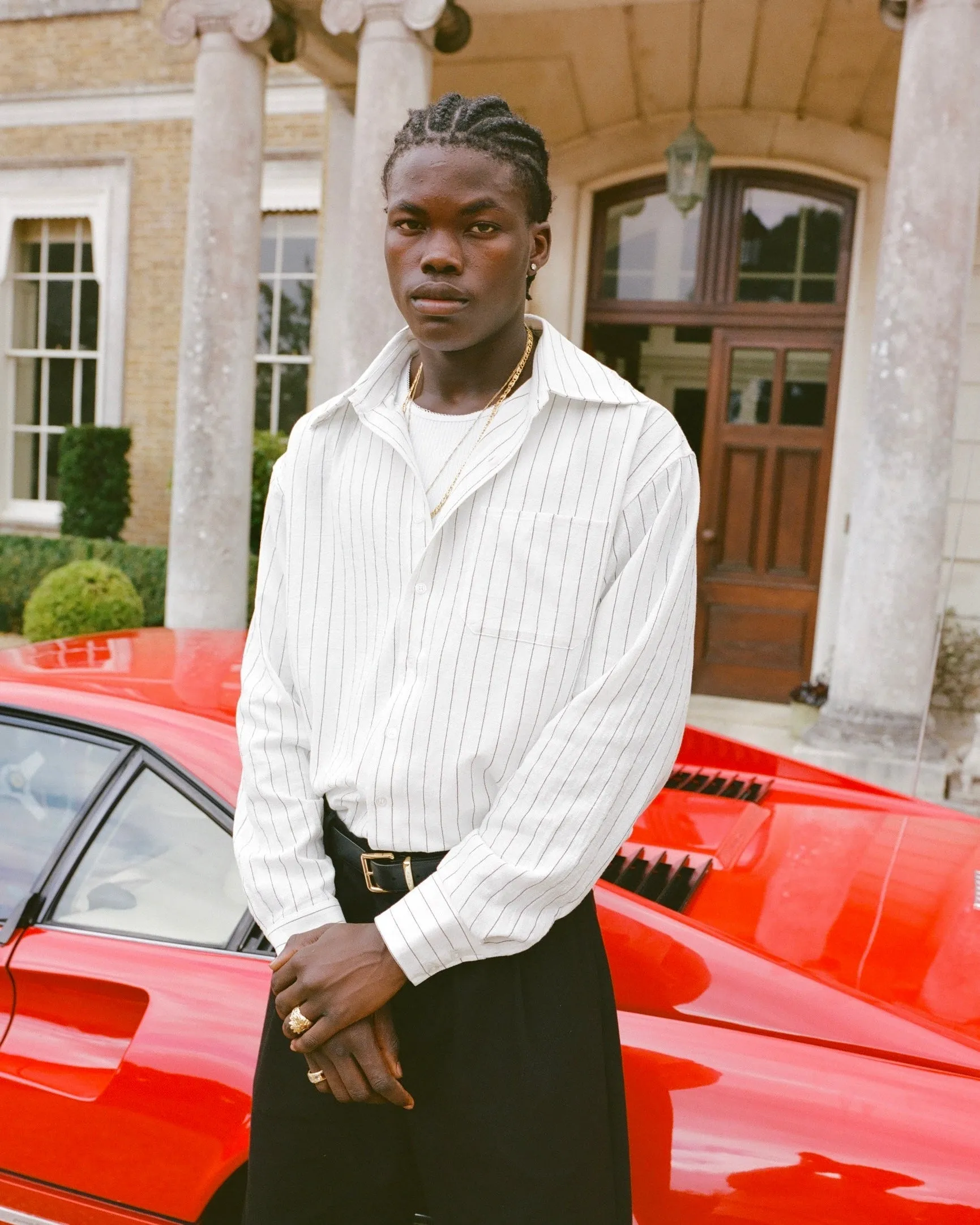 White Pinstriped Long Sleeve Shirt sold by Angel Boy product image thumbnail 4