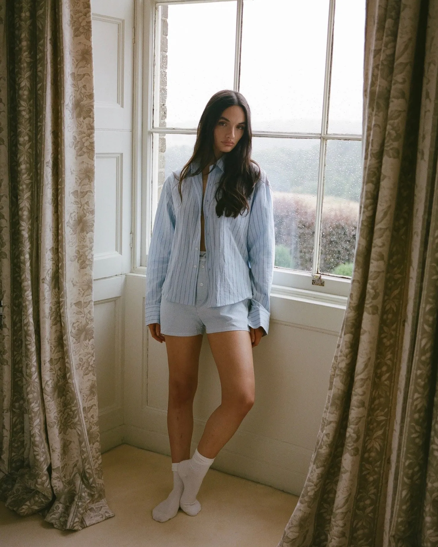 Blue Pinstriped Long Sleeve Shirt sold by Angel Boy product image thumbnail 3