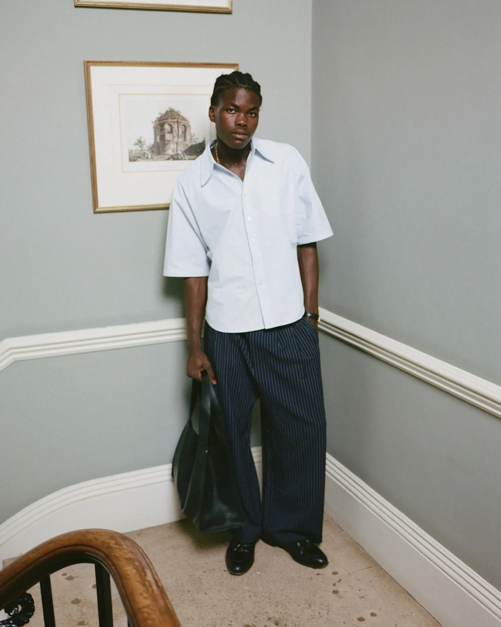 Blue Short Sleeve Button Up sold by Angel Boy product image thumbnail 3