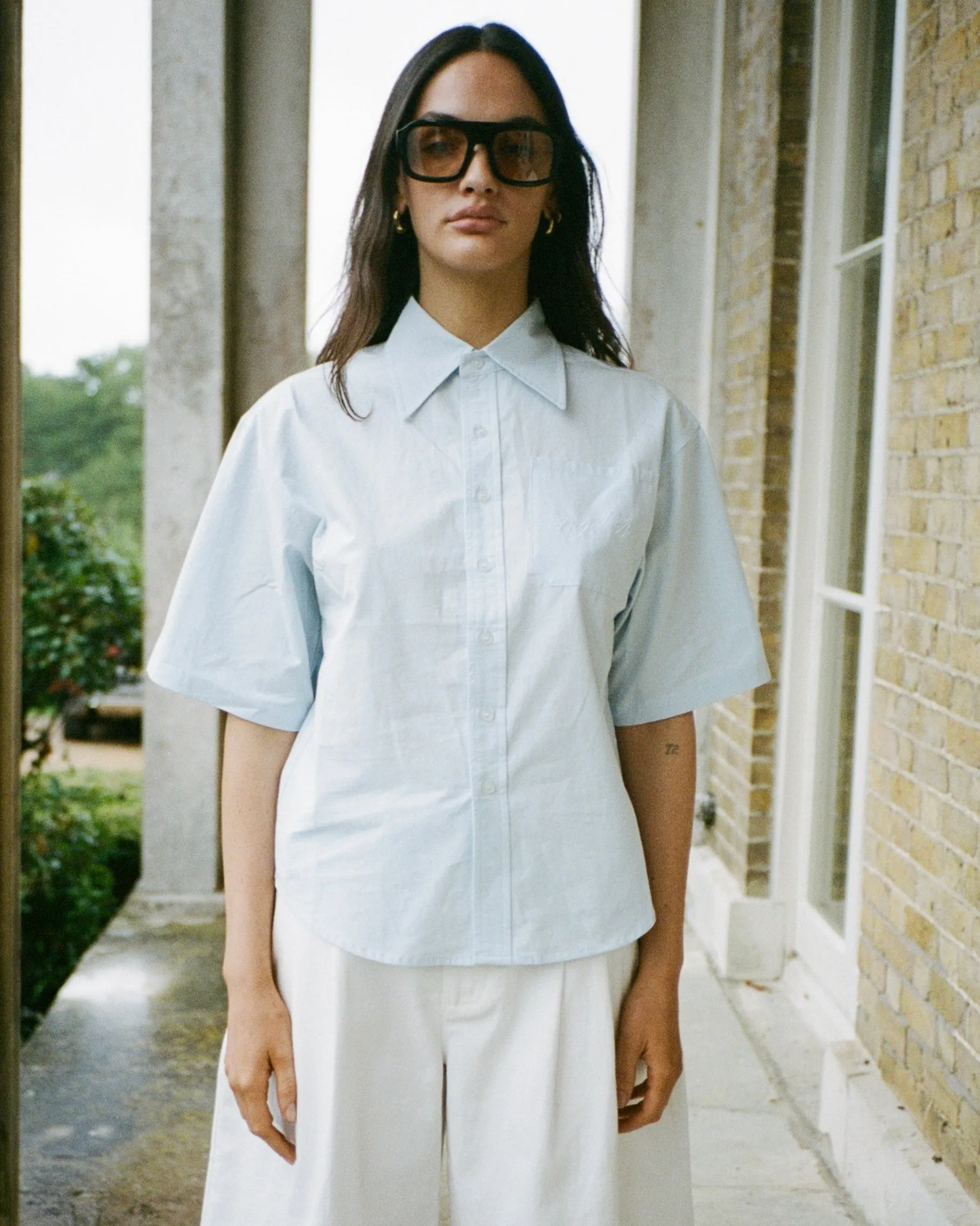 Blue Short Sleeve Button Up sold by Angel Boy product image thumbnail 4