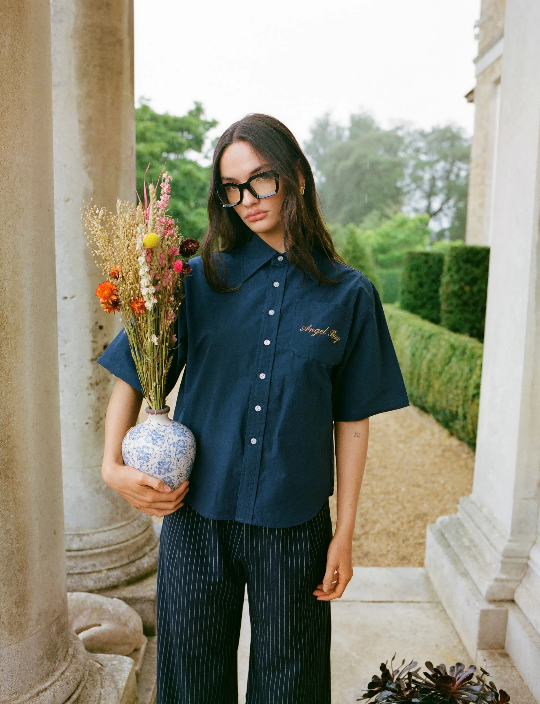 Navy Short Sleeve Button Up sold by Angel Boy product image thumbnail 4