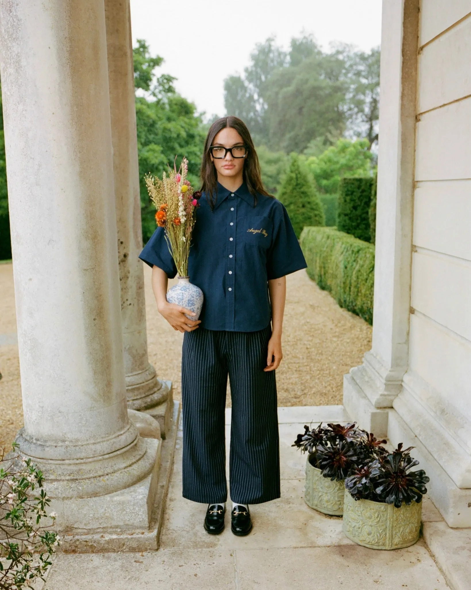 Navy Short Sleeve Button Up sold by Angel Boy product image thumbnail 3