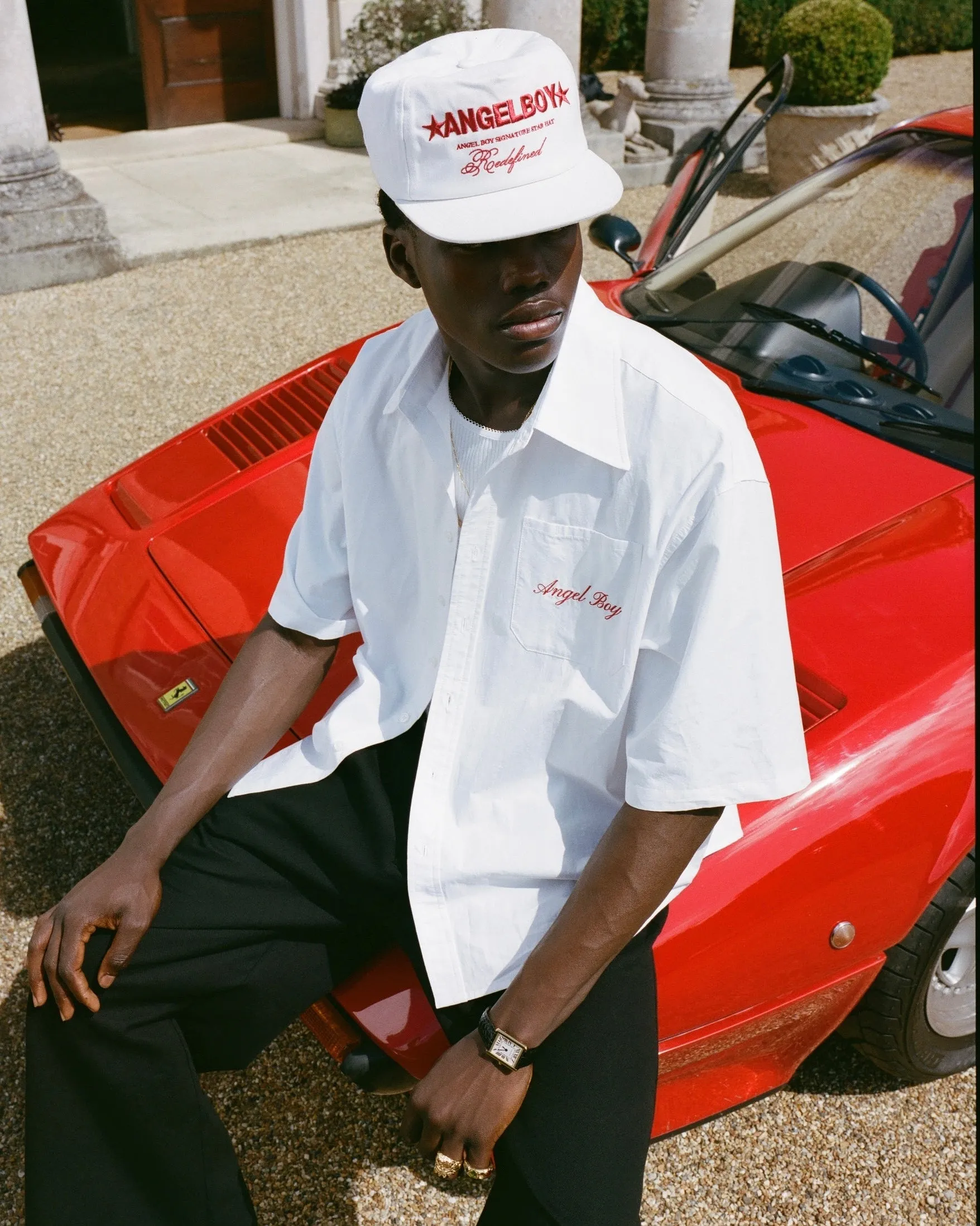 White Short Sleeve Button Up sold by Angel Boy product image thumbnail 3