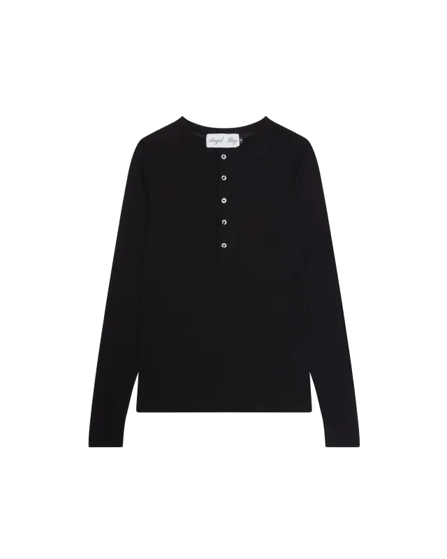 Black Henley Shirt made by Angel Boy