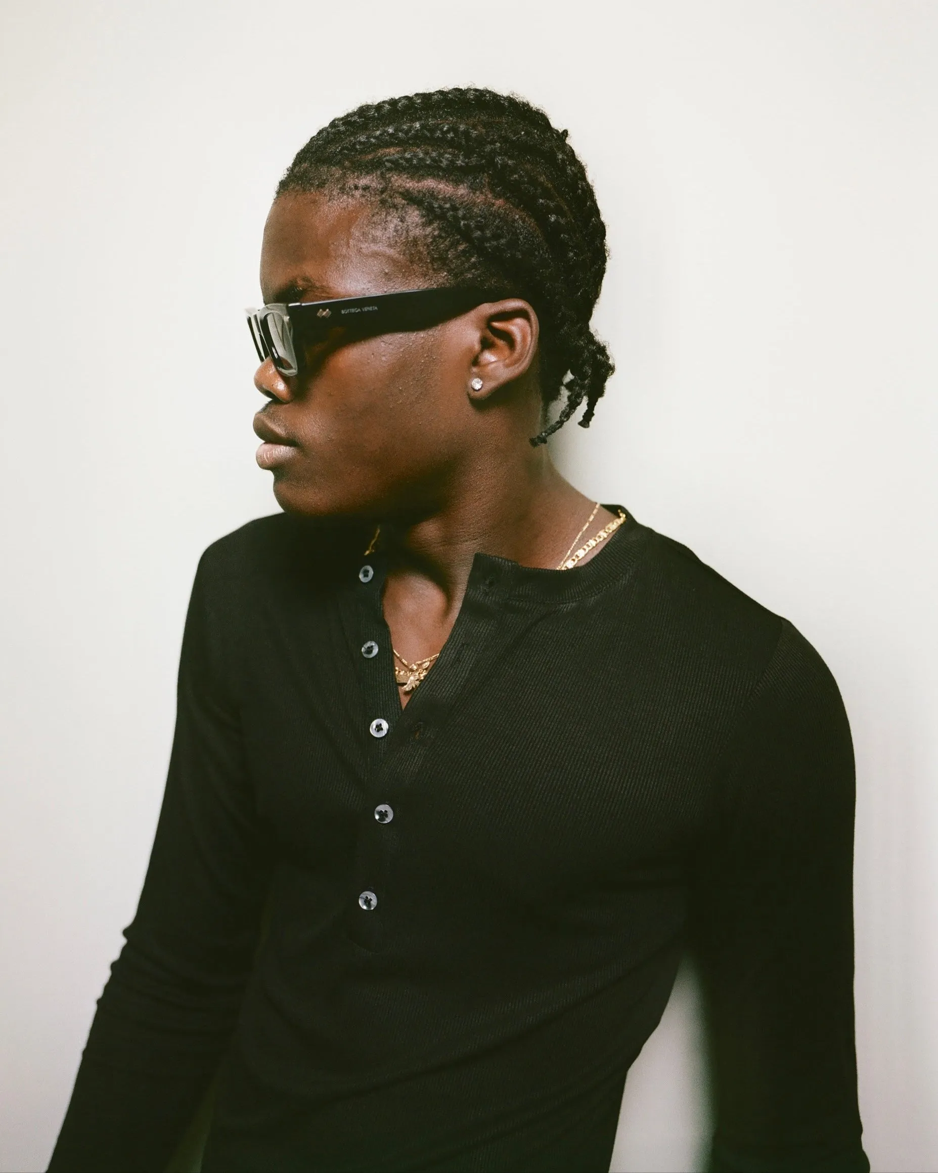 Black Henley Shirt sold by Angel Boy product image thumbnail 3