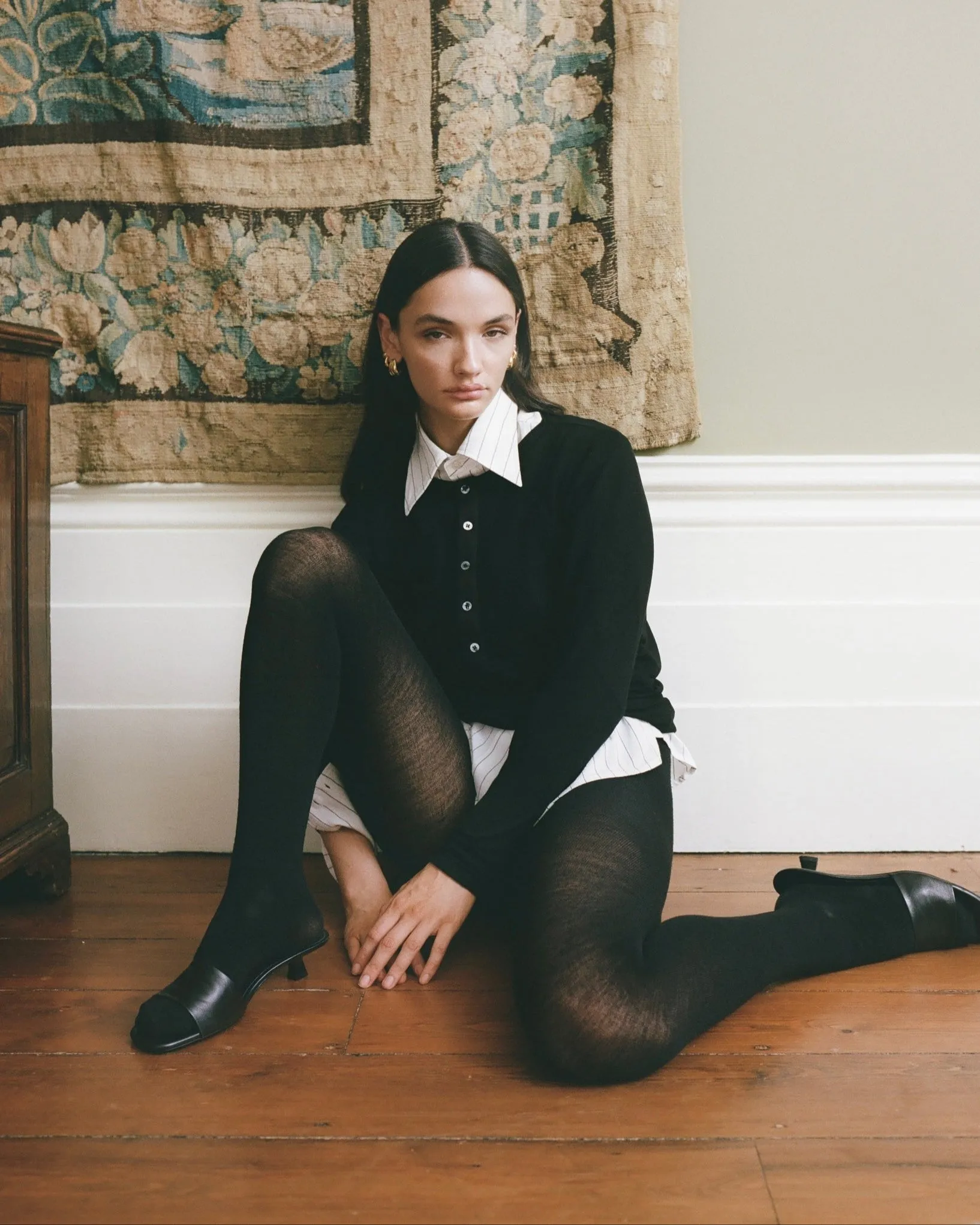 Black Henley Shirt sold by Angel Boy product image thumbnail 4