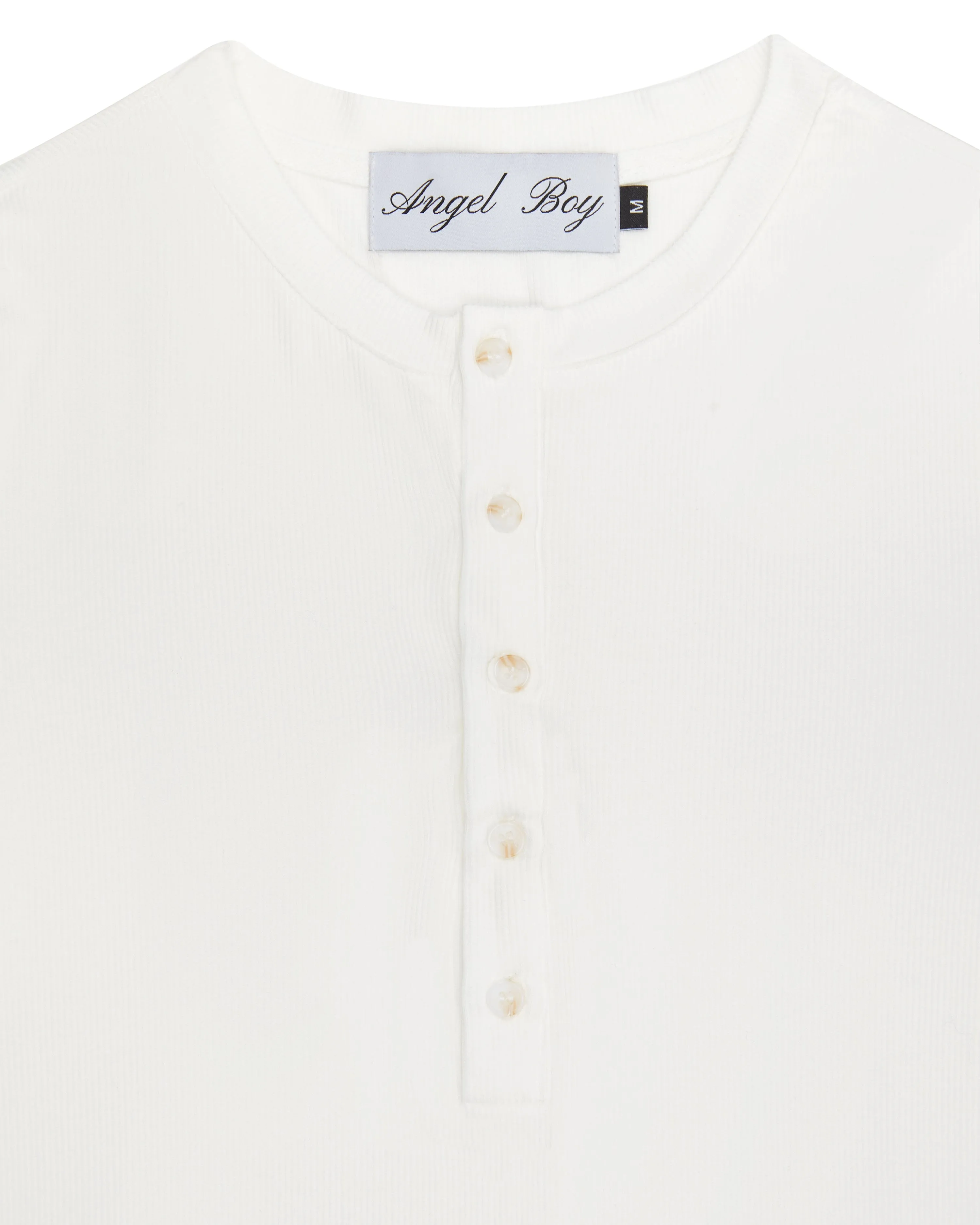 White Henley Shirt sold by Angel Boy product image thumbnail 2