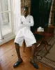 White Double Pleated Shorts sold by Angel Boy
