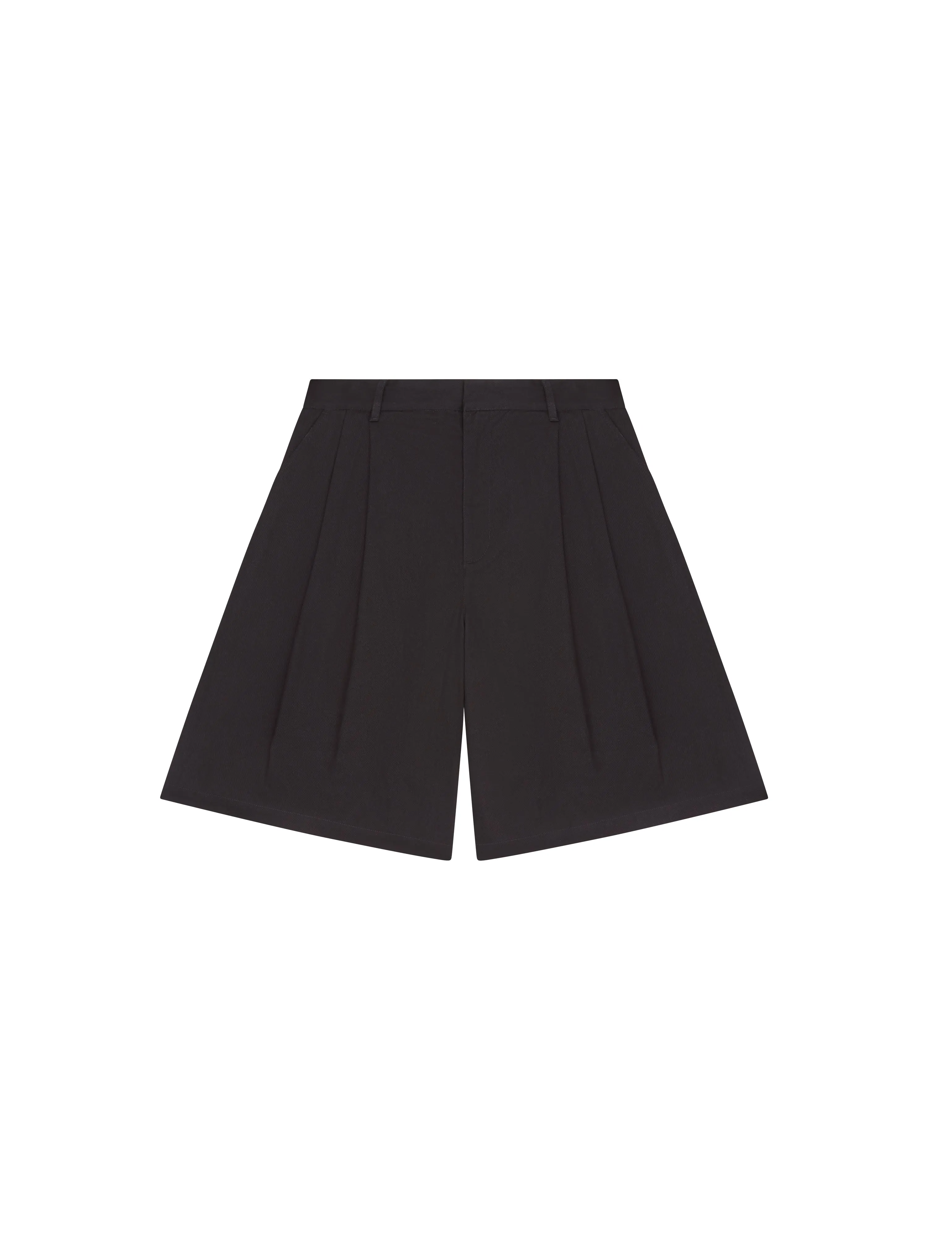 Black Double Pleated Shorts sold by Angel Boy