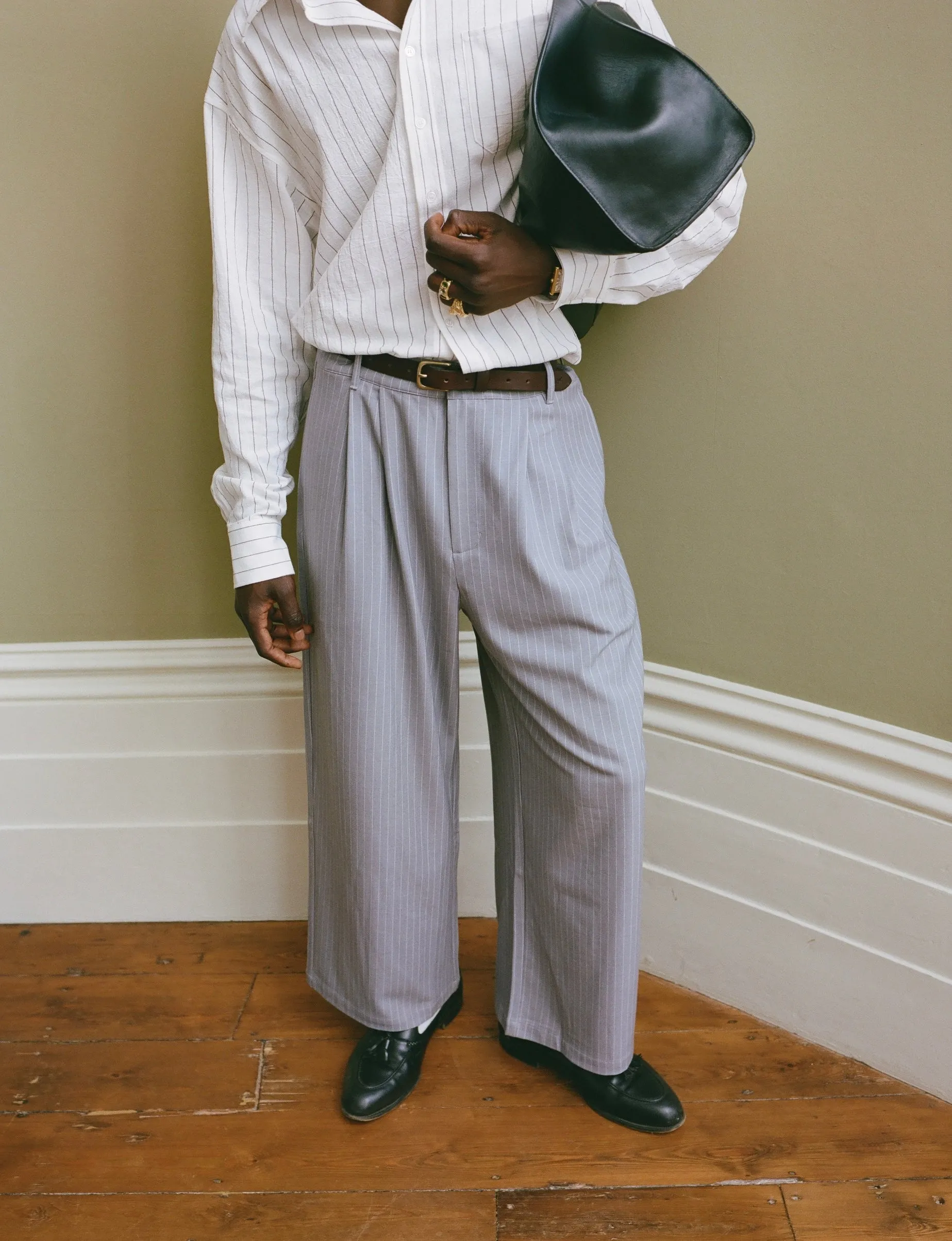 Grey Pinstripe Pants sold by Angel Boy product image thumbnail 4