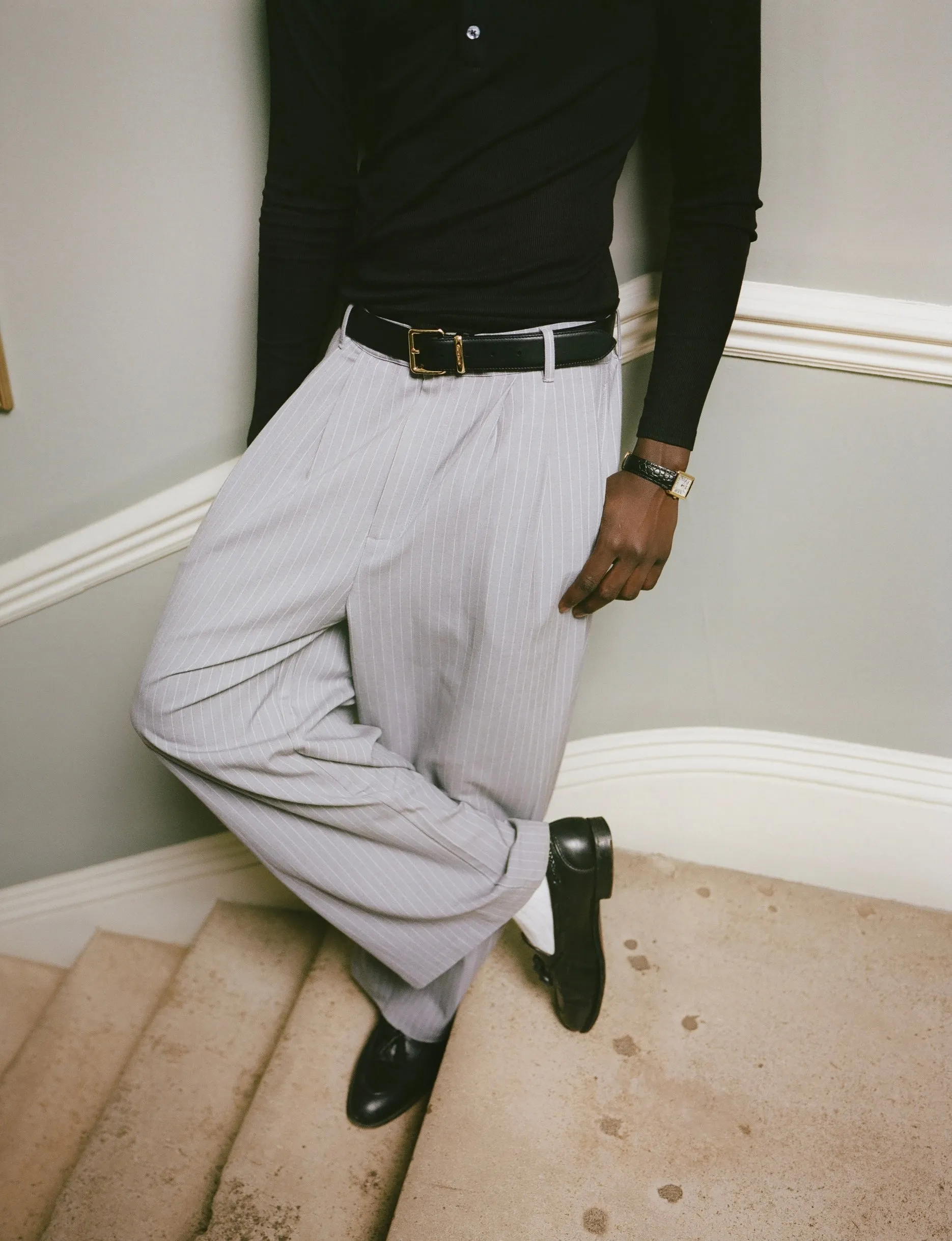 Grey Pinstripe Pants sold by Angel Boy product image thumbnail 3
