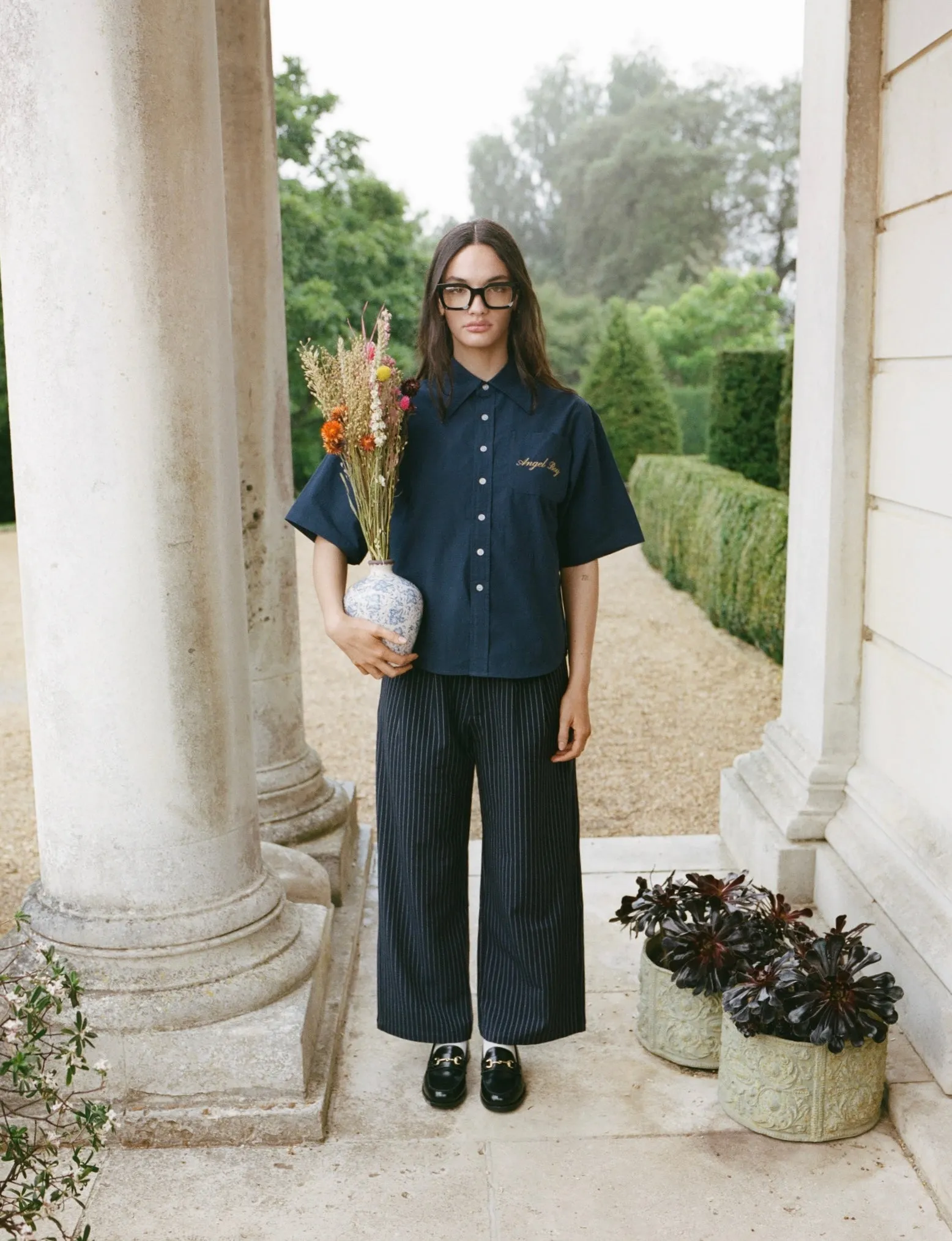 Navy Pinstripe Pants sold by Angel Boy product image thumbnail 4