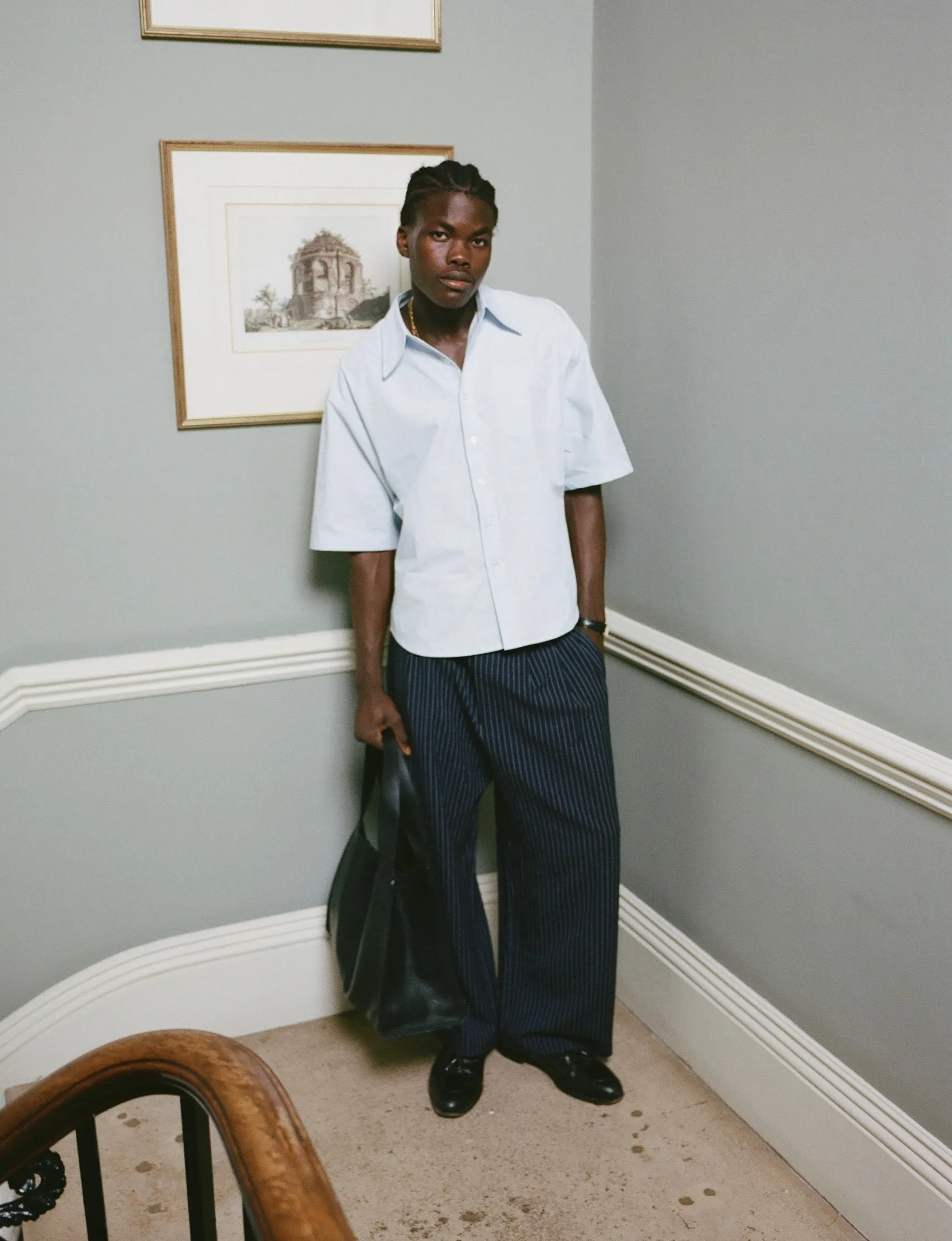Navy Pinstripe Pants sold by Angel Boy product image thumbnail 3