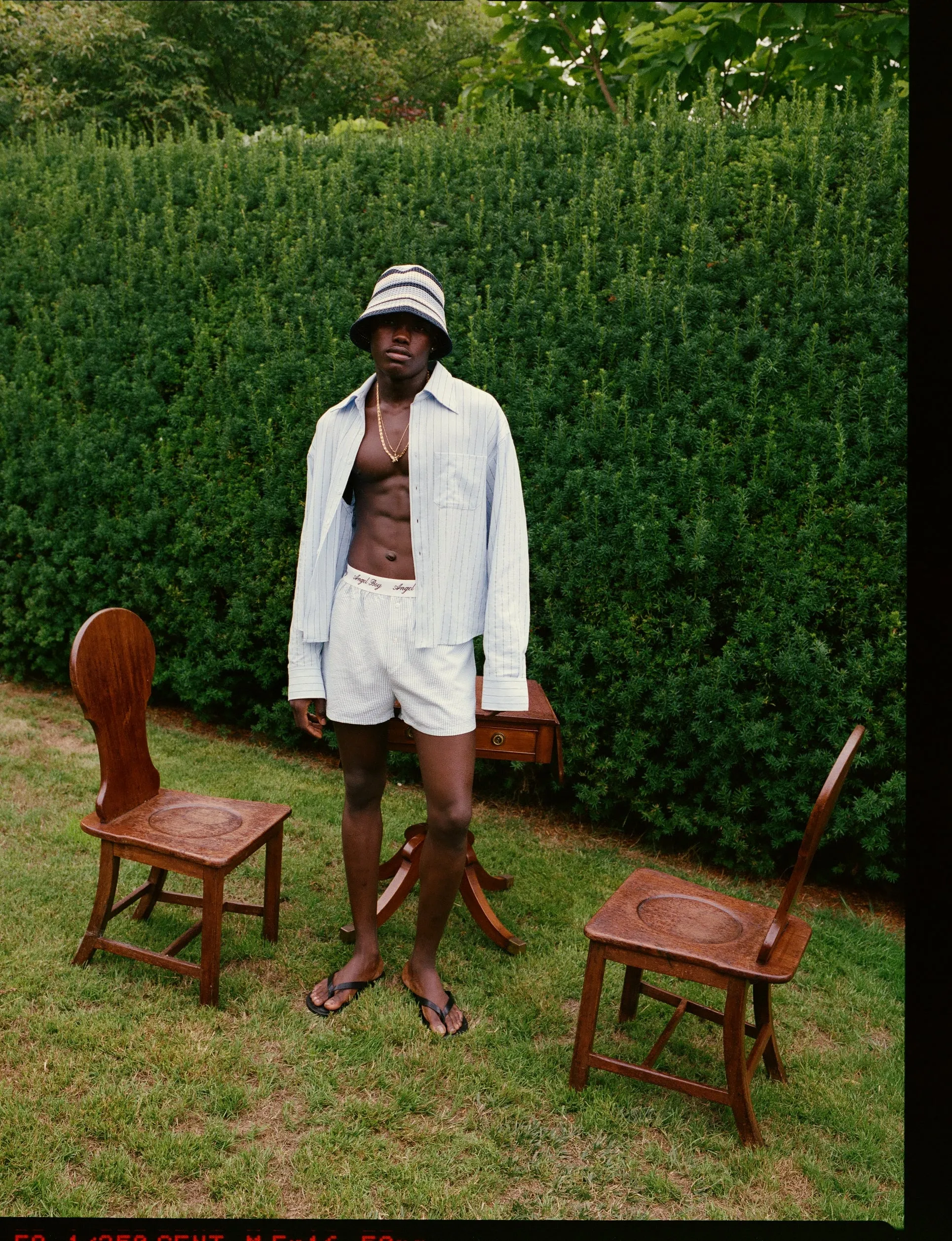 White Pinstripe Boxers sold by Angel Boy product image thumbnail 2