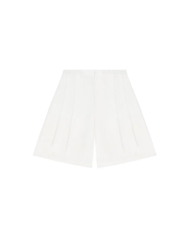 Pre-Order: White Double Pleated Shorts sold by Angel Boy