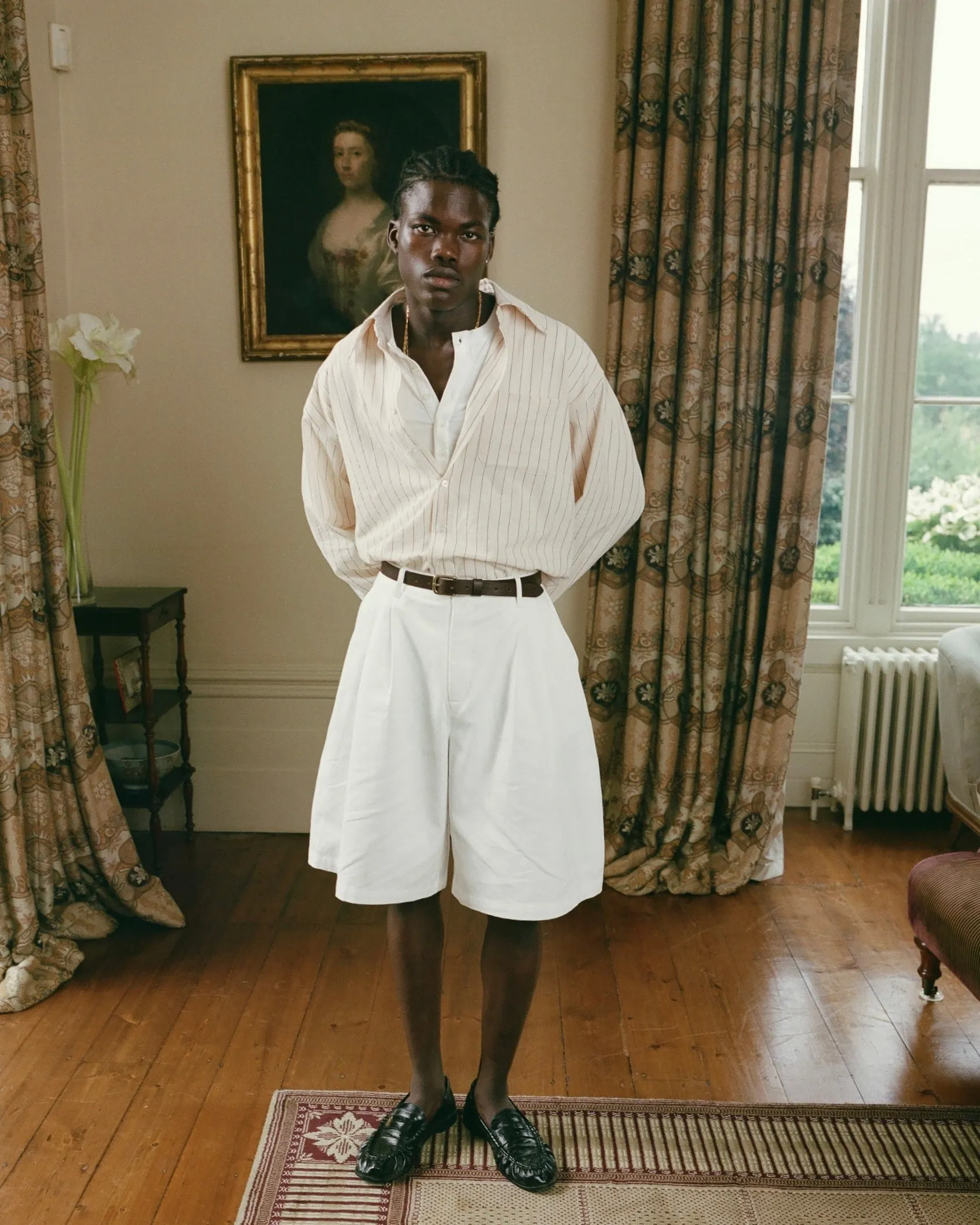 Pre-Order: White Double Pleated Shorts sold by Angel Boy product image thumbnail 3