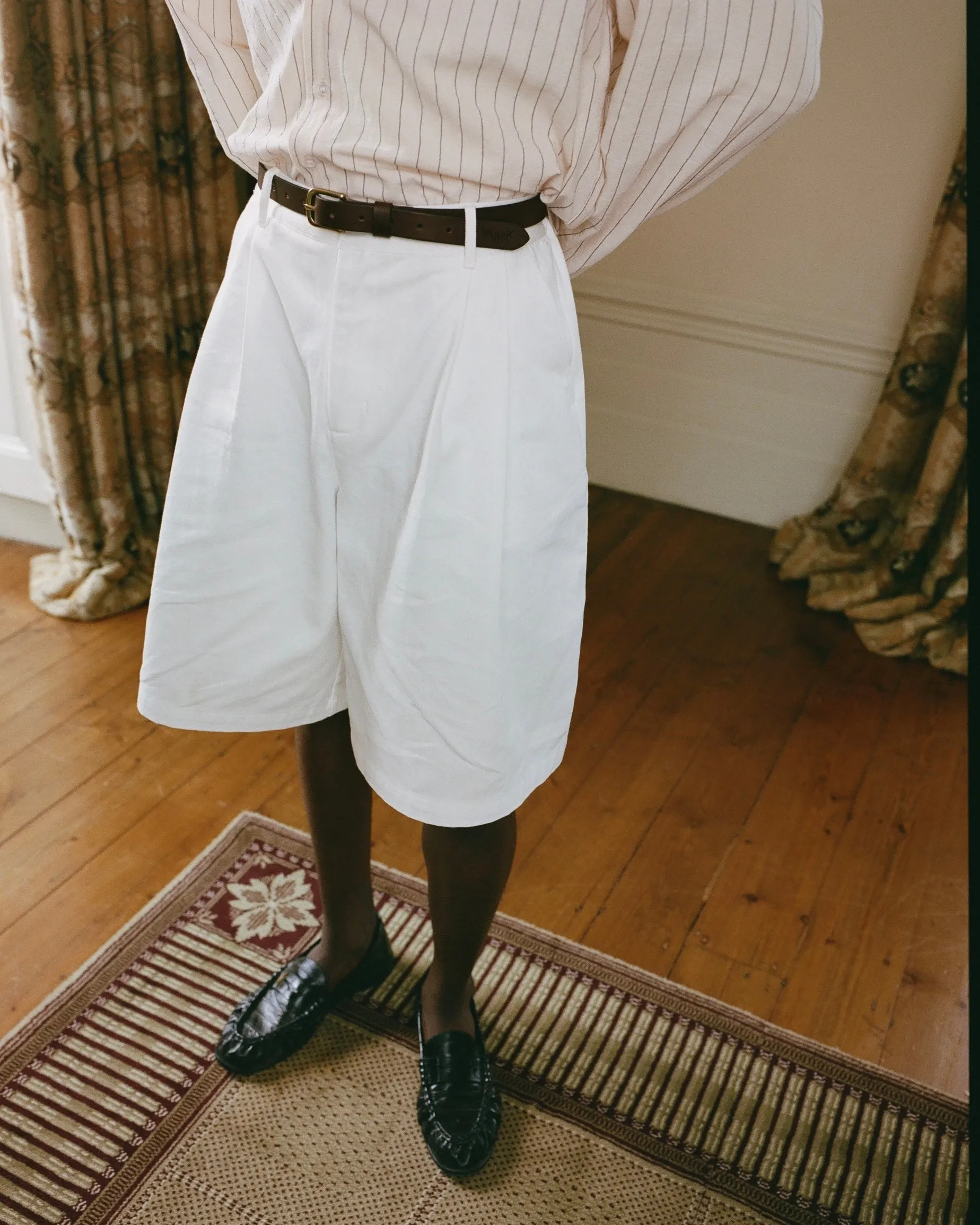 Pre-Order: White Double Pleated Shorts sold by Angel Boy product image thumbnail 4