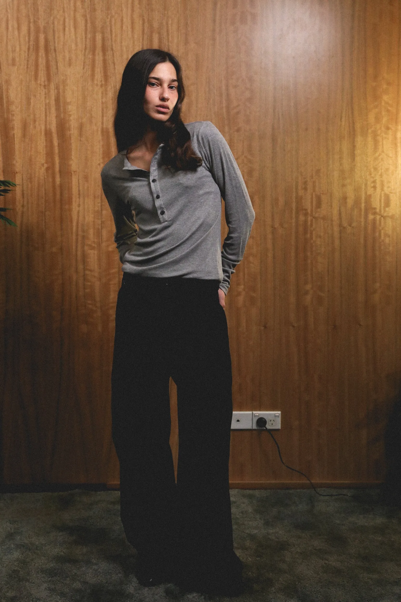 Grey Henley Shirt sold by Angel Boy product image thumbnail 5