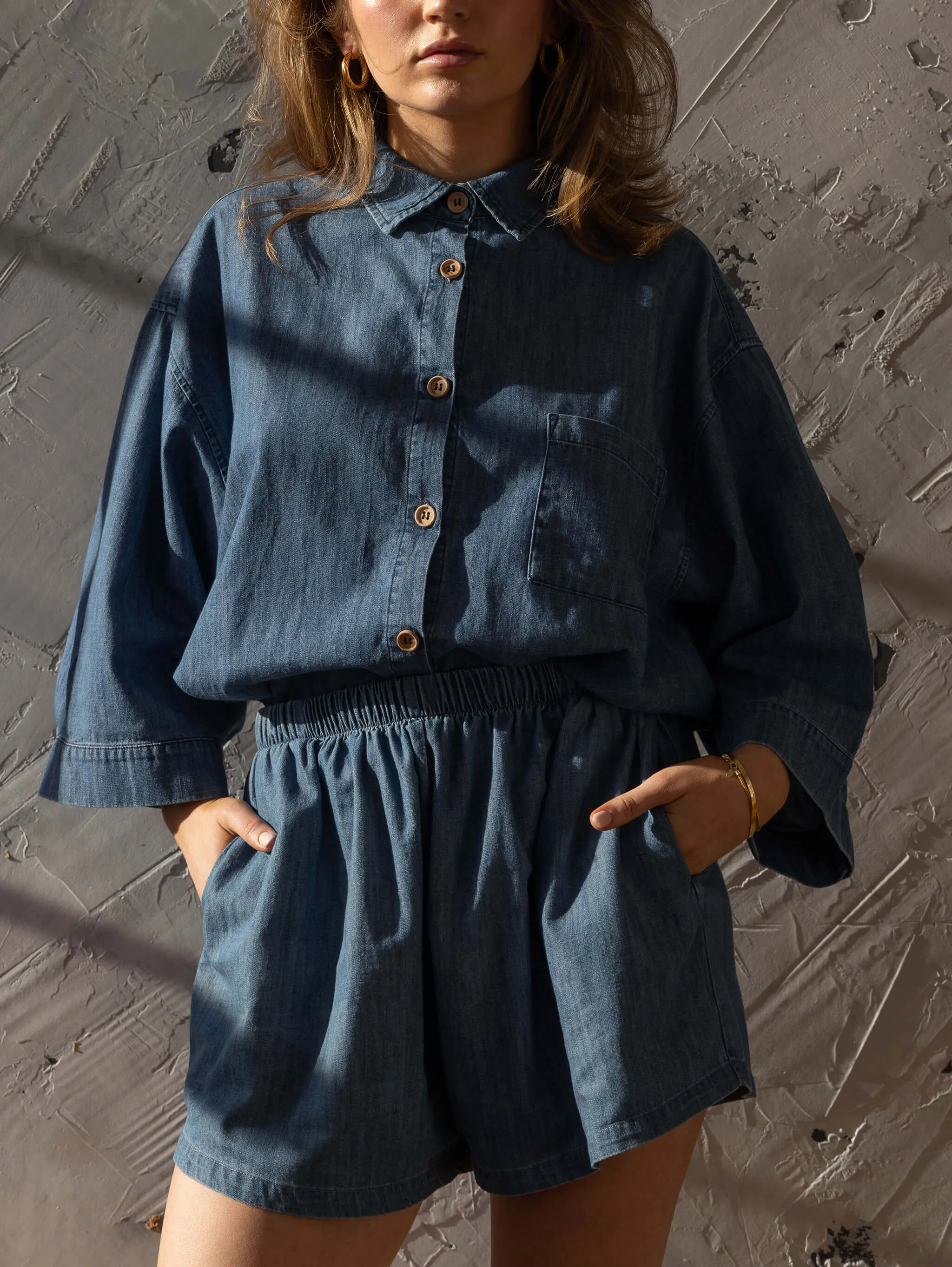 The Chambray Denim Short sold by The Simple Folk Co product image thumbnail 2