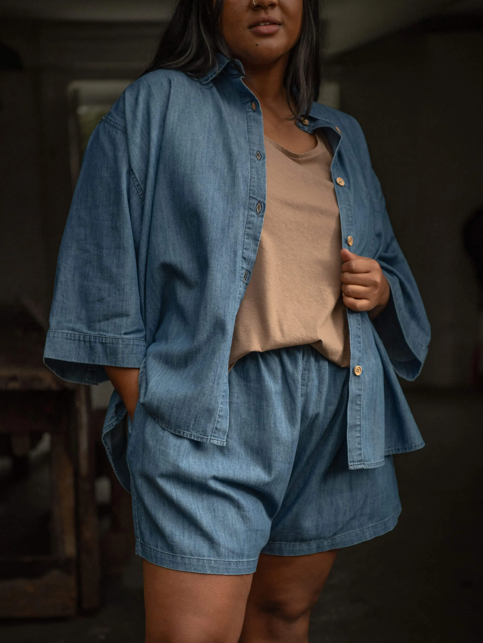 The Chambray Denim Short sold by The Simple Folk Co product image thumbnail 3