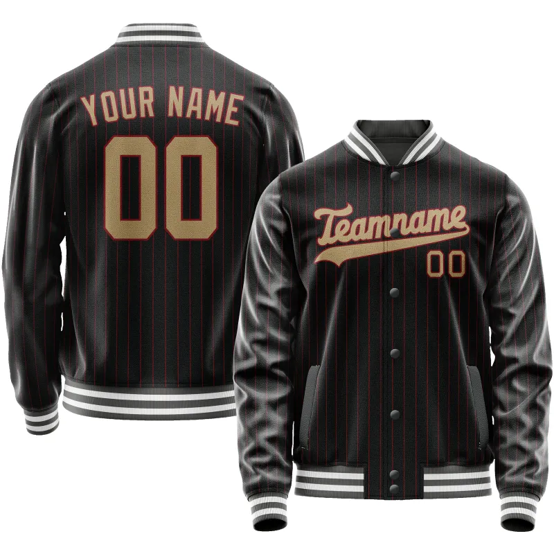 Custom Black Cream Solid Color Varsity Letterman Jacket sold by Tailorly