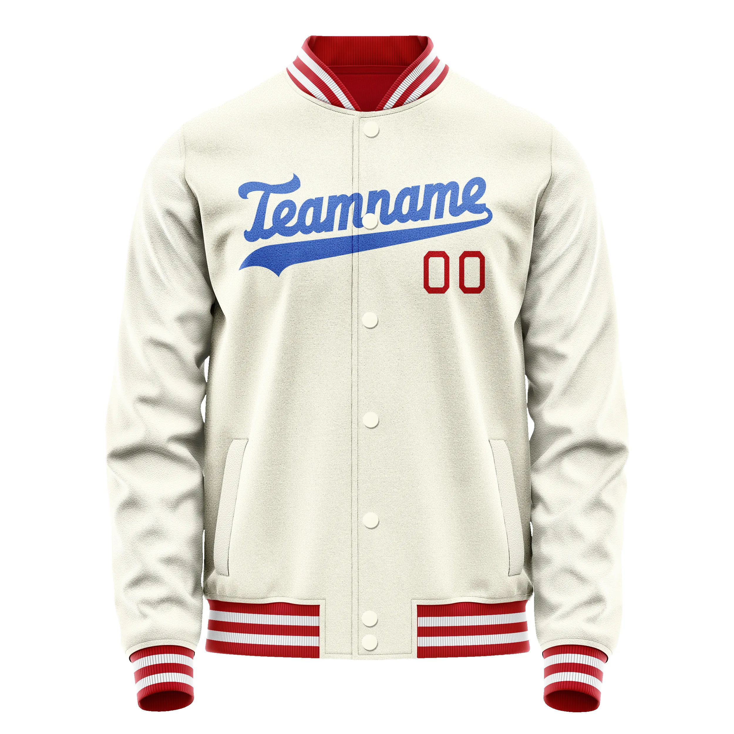 Custom Cream Royal Solid Color Varsity Letterman Jacket sold by Tailorly product image thumbnail 2