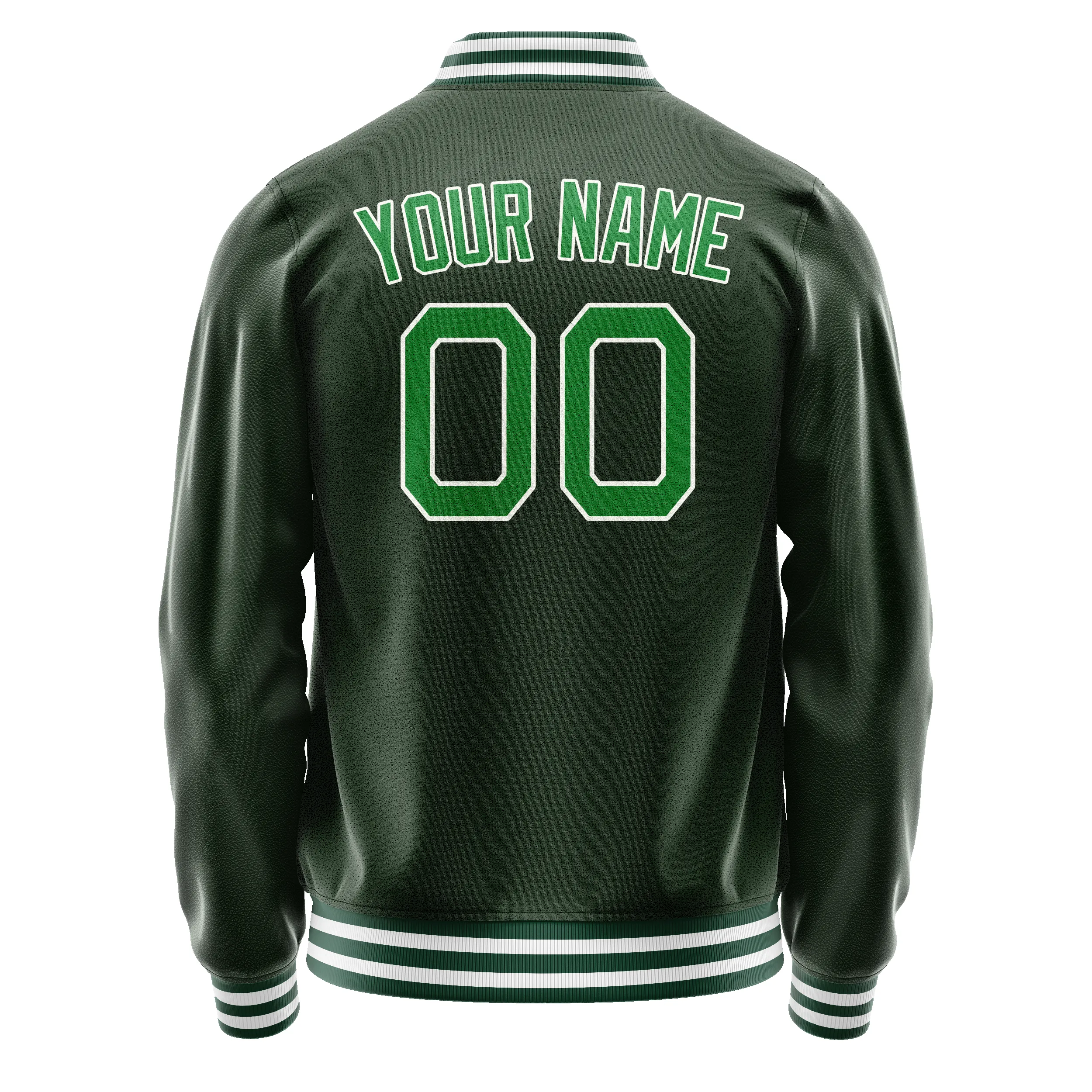 Custom Green Kelly-Green Solid Color Varsity Letterman Jacket sold by Tailorly product image thumbnail 3