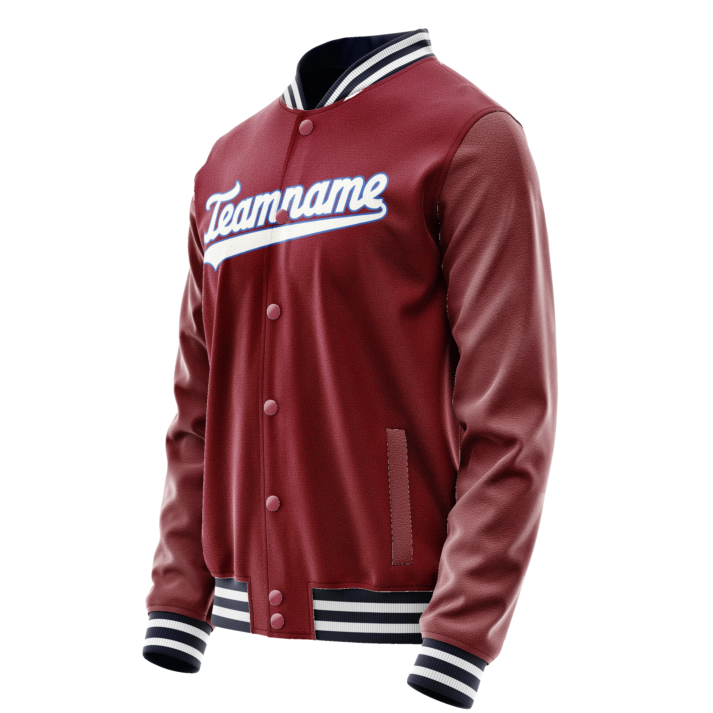 Custom Crimson White Solid Color Varsity Letterman Jacket sold by Tailorly product image thumbnail 4