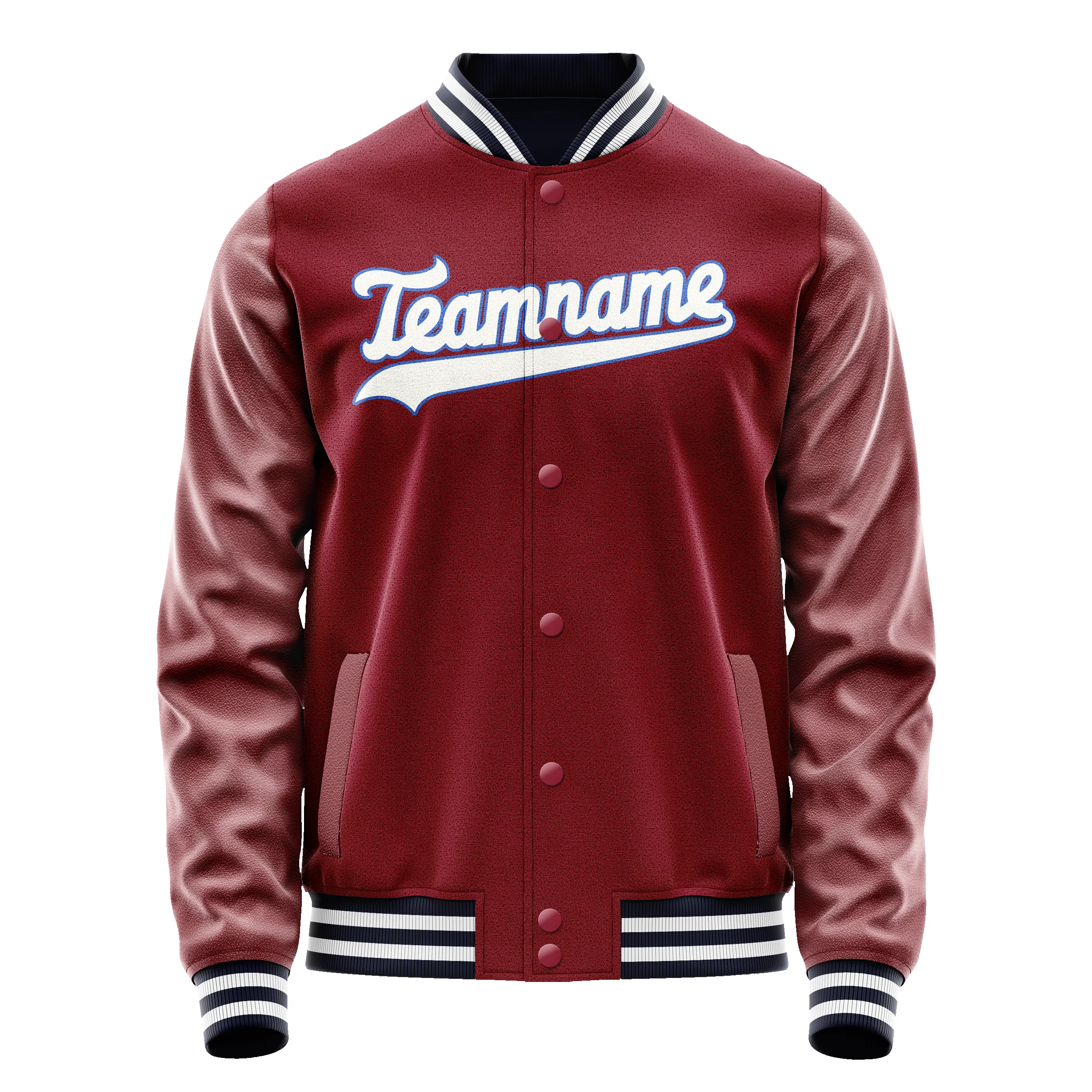 Custom Crimson White Solid Color Varsity Letterman Jacket sold by Tailorly product image thumbnail 2