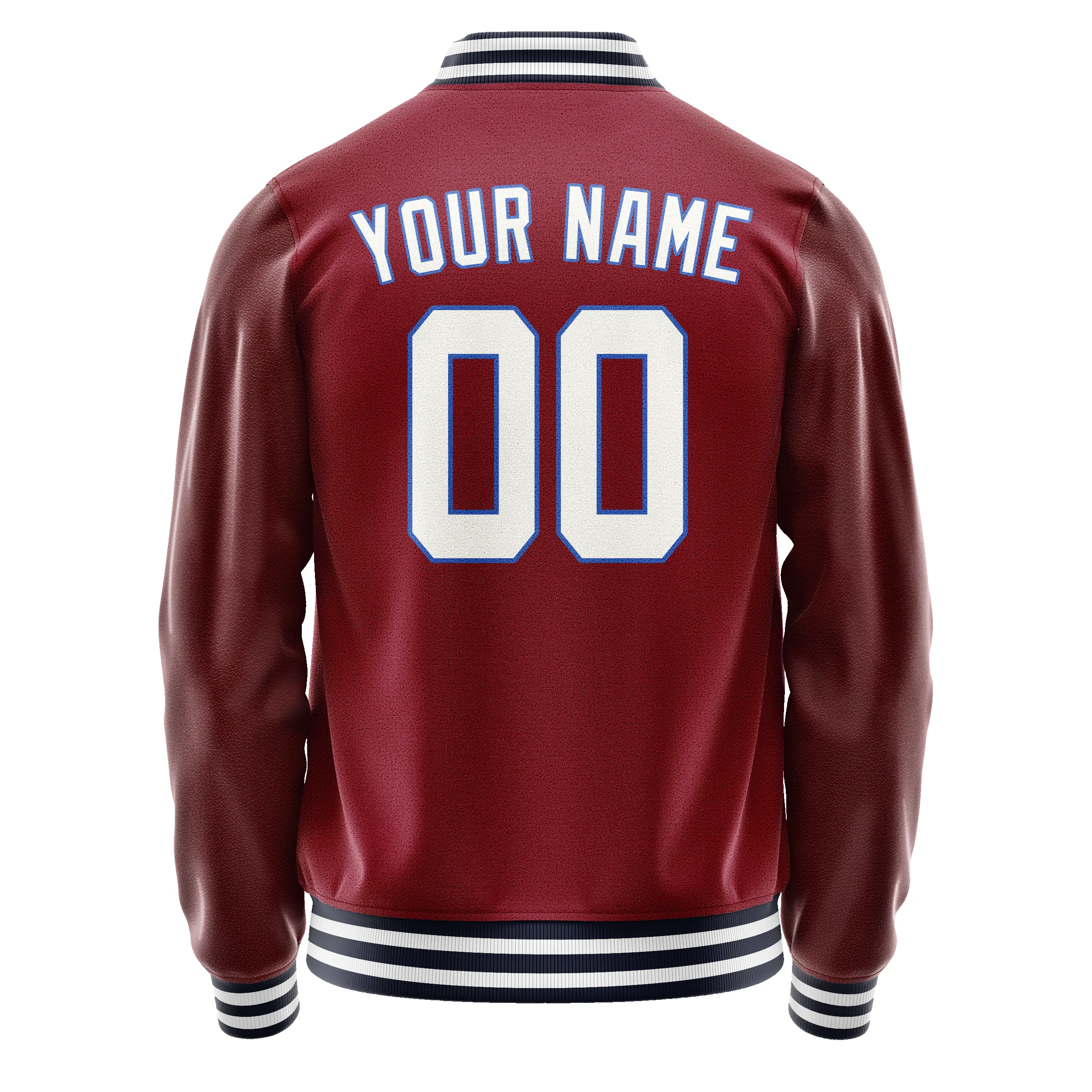 Custom Crimson White Solid Color Varsity Letterman Jacket sold by Tailorly product image thumbnail 3