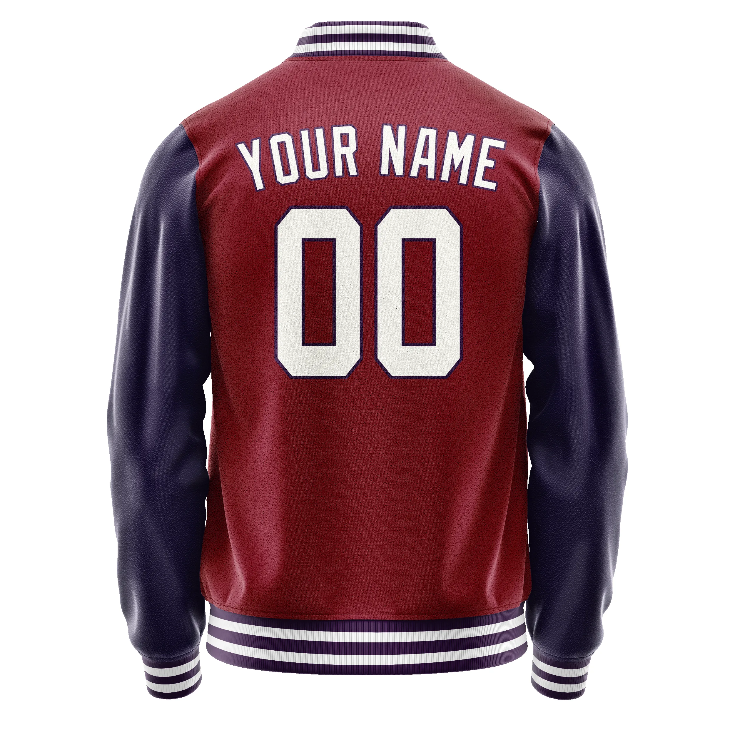 Custom Crimson Navy Solid Color Varsity Letterman Jacket sold by Tailorly product image thumbnail 3