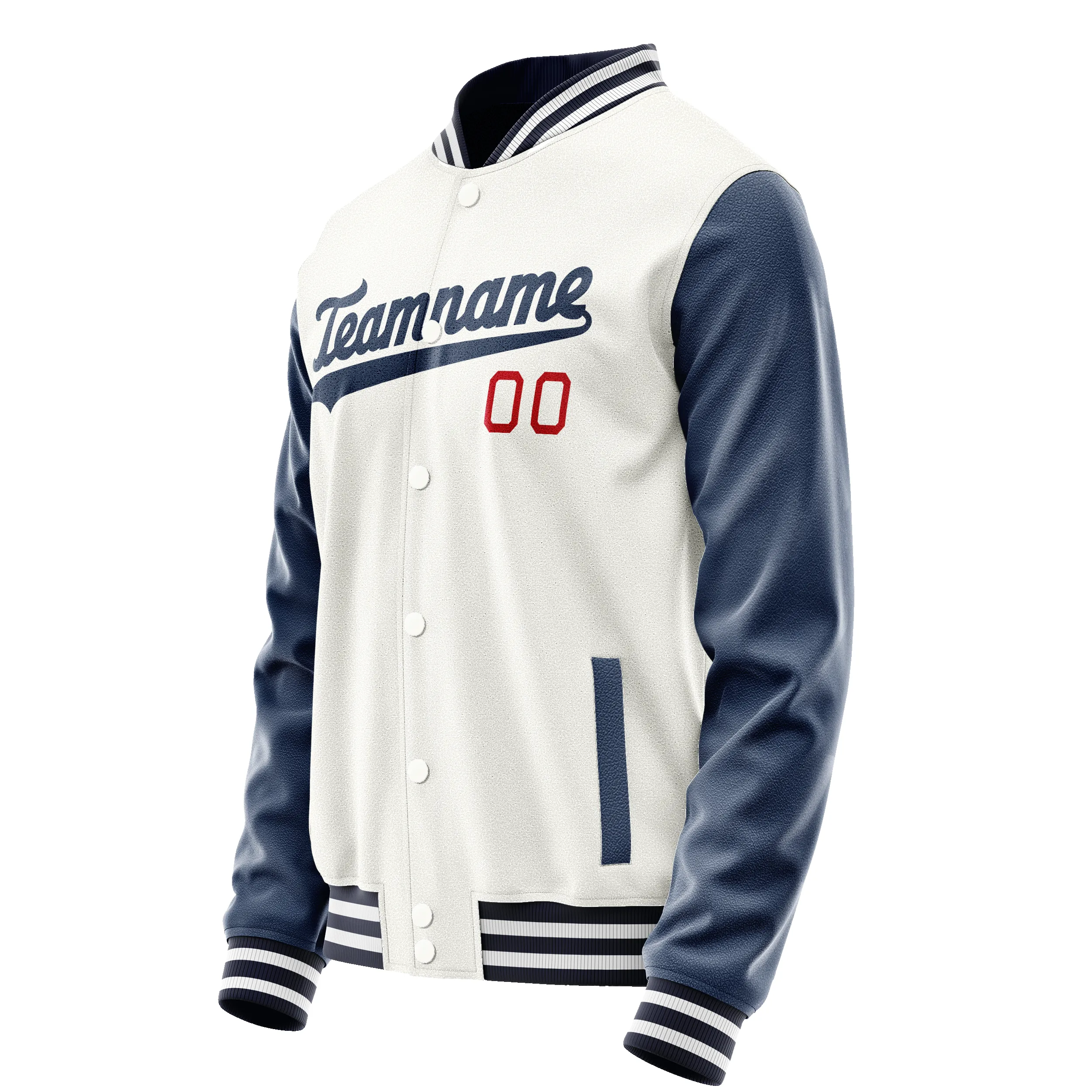 Custom White Royal Solid Color Varsity Letterman Jacket sold by Tailorly product image thumbnail 4