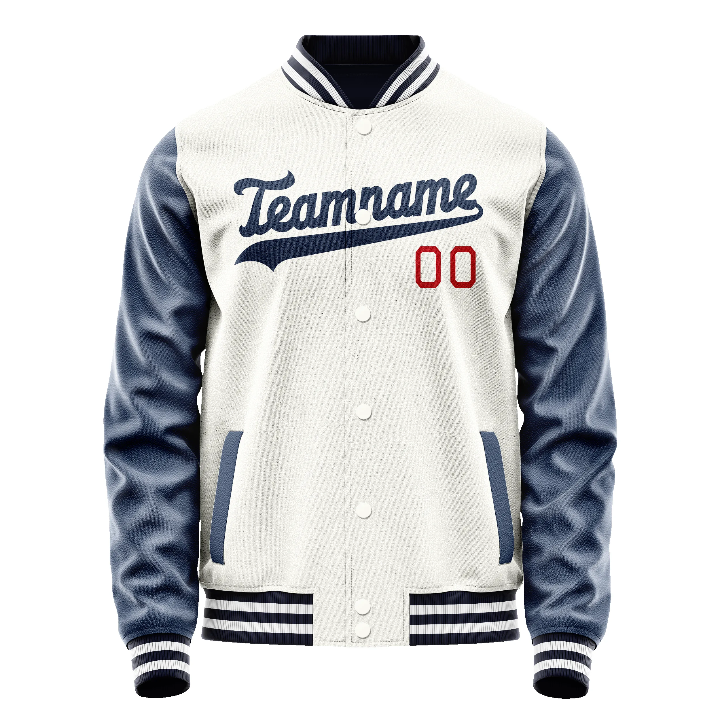Custom White Royal Solid Color Varsity Letterman Jacket sold by Tailorly product image thumbnail 2