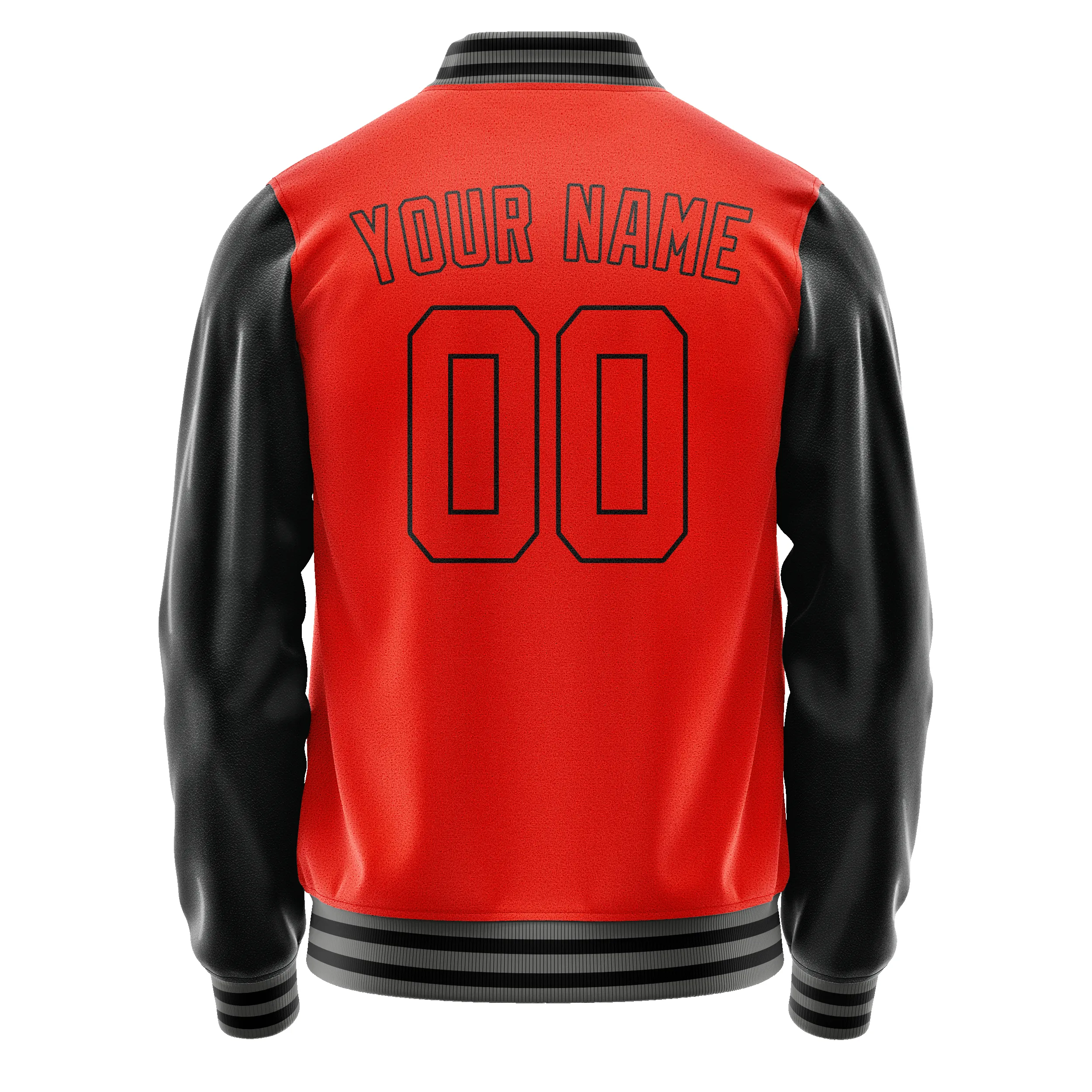 Custom Orange Black Solid Color Varsity Letterman Jacket sold by Tailorly product image thumbnail 3