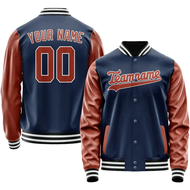 Custom Royal Brown Solid Color Varsity Letterman Jacket sold by Tailorly