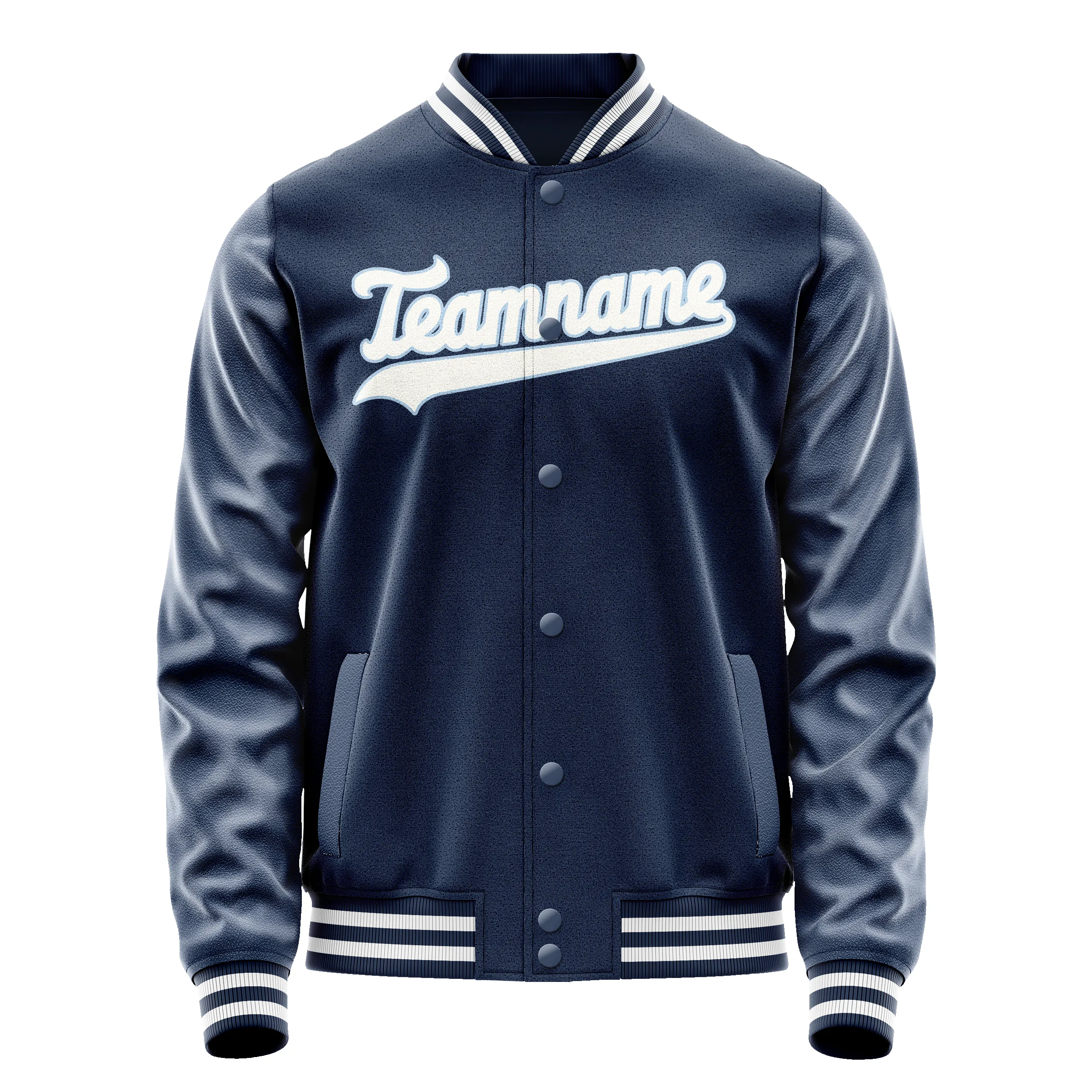 Custom Royal White Solid Color Varsity Letterman Jacket sold by Tailorly product image thumbnail 2