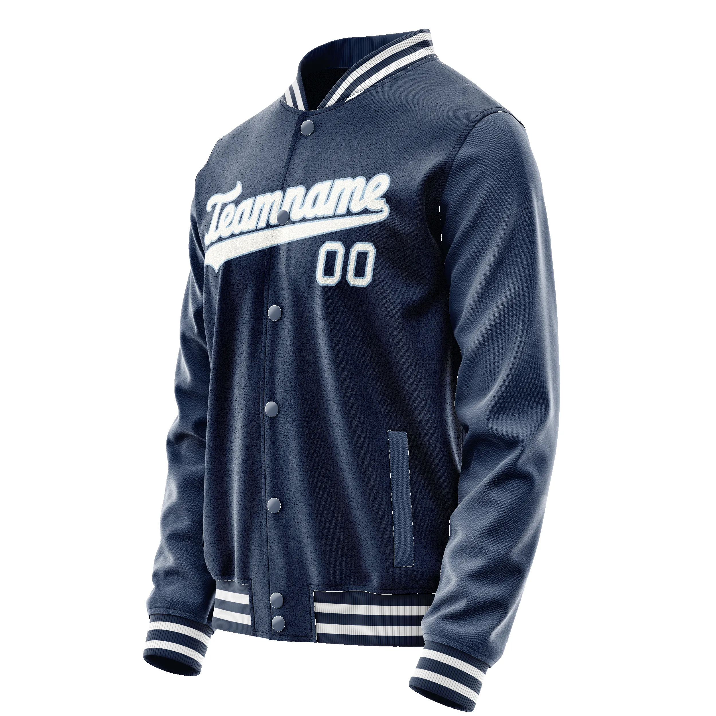 Custom Royal White Solid Color Varsity Letterman Jacket sold by Tailorly product image thumbnail 4