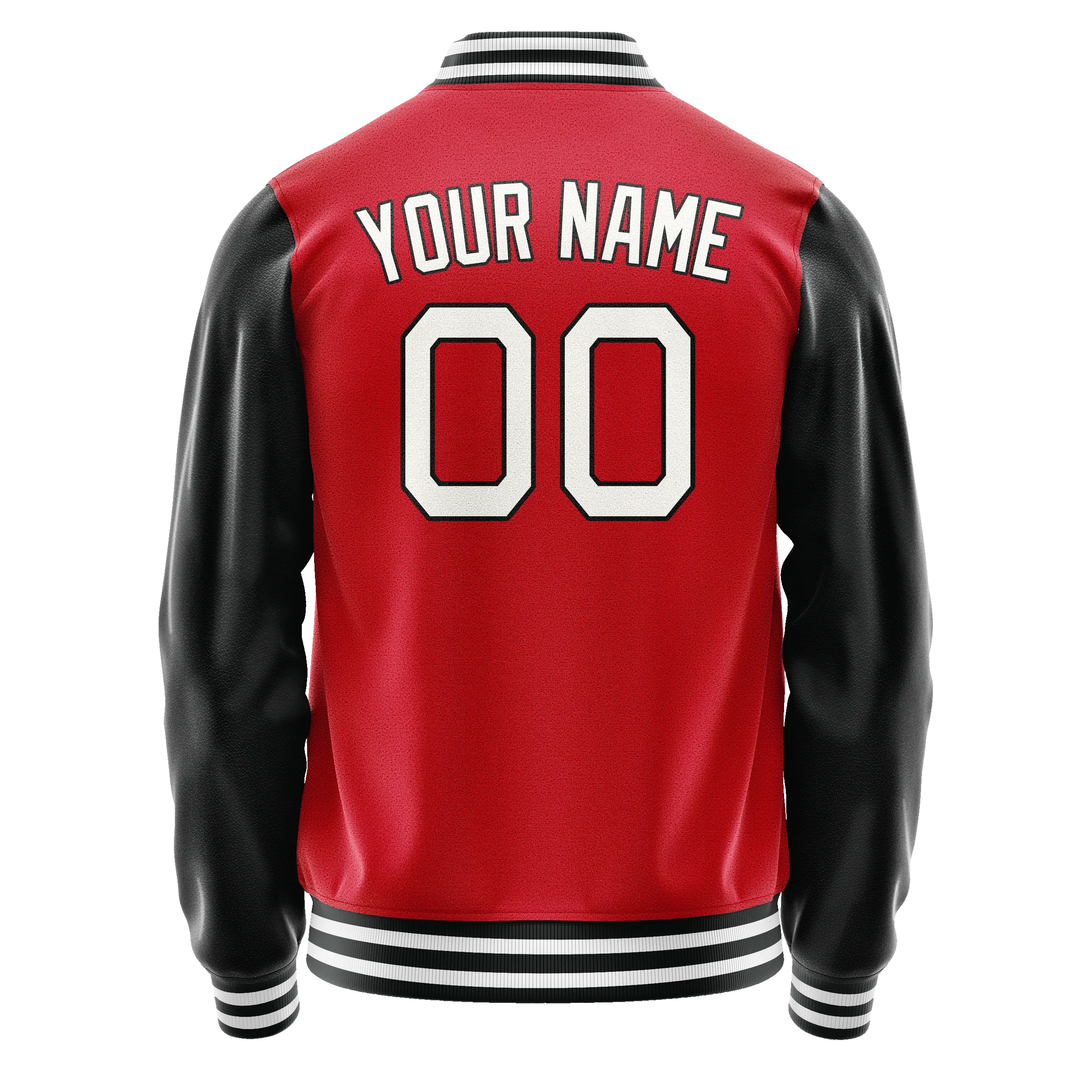 Custom Red Black Solid Color Varsity Letterman Jacket sold by Tailorly product image thumbnail 3